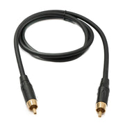 SYSTEM-S Audio Cinch RCA Kabel 1Polig Von Stecker Zu Stecker Schwarz 100 Zentimeter Für Klang