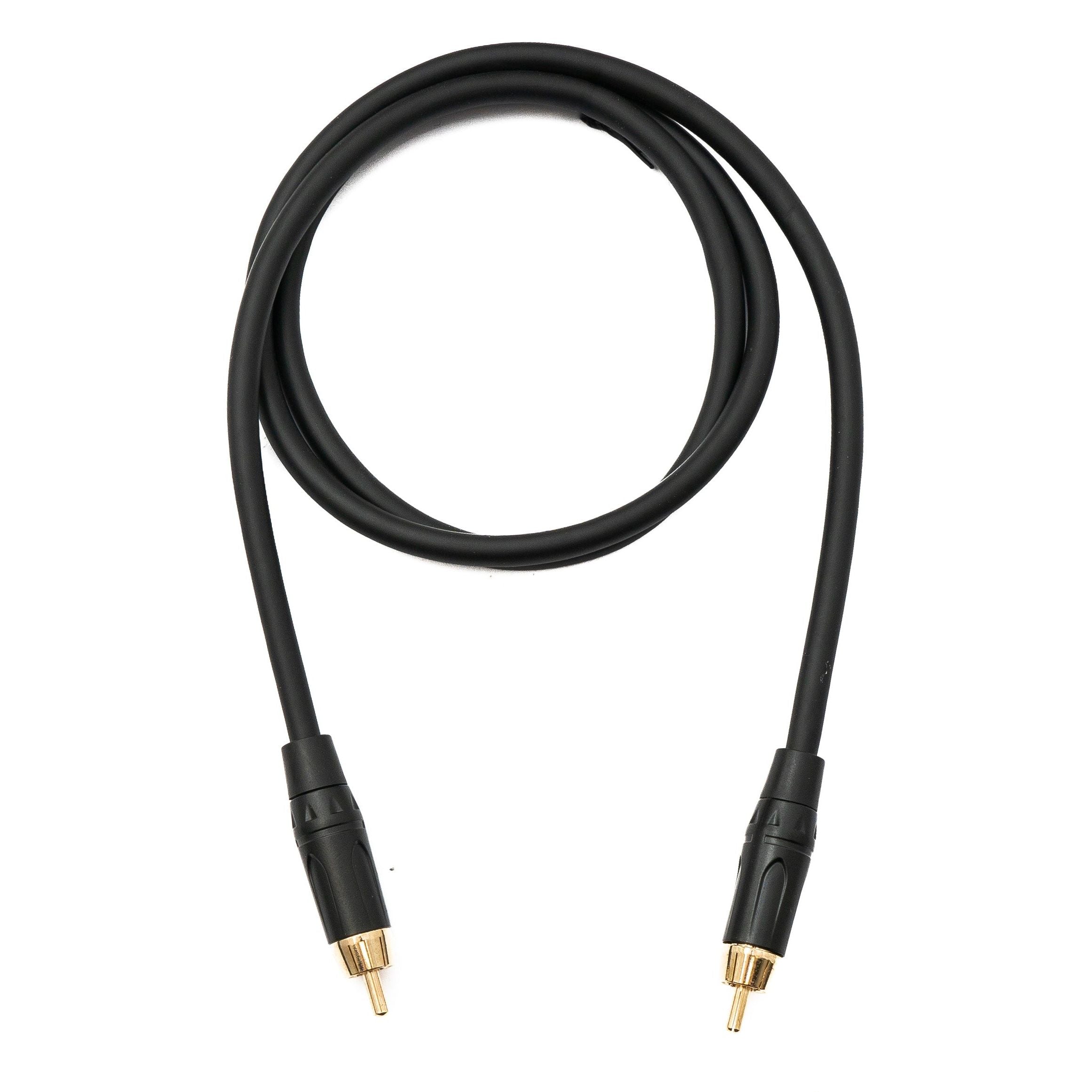 SYSTEM-S Audio Cinch RCA Kabel 1Polig Von Stecker Zu Stecker Schwarz 100 Zentimeter Für Klang