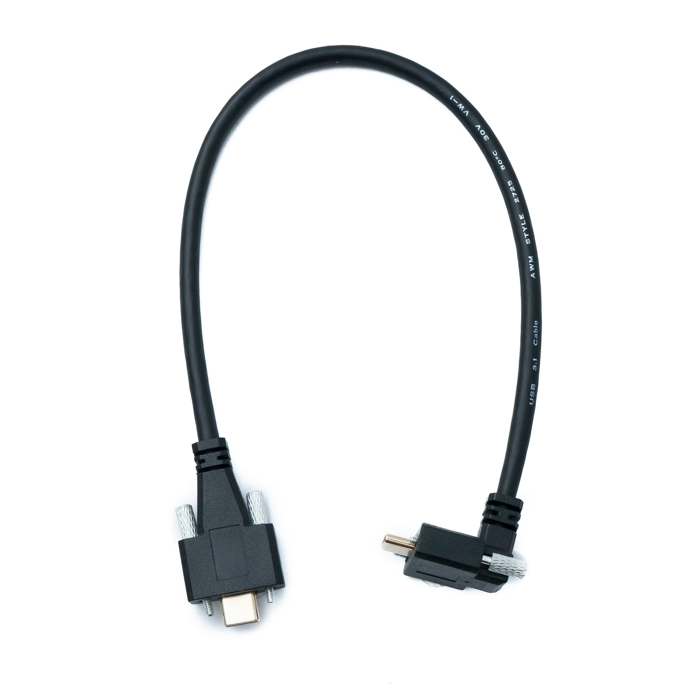 SYSTEM-S USB 3.1 Gen 2 Kabel 30 cm Typ C Stecker zu Stecker Panel Mount Winkel Up Down Angled 10 Gbit/s 100W
