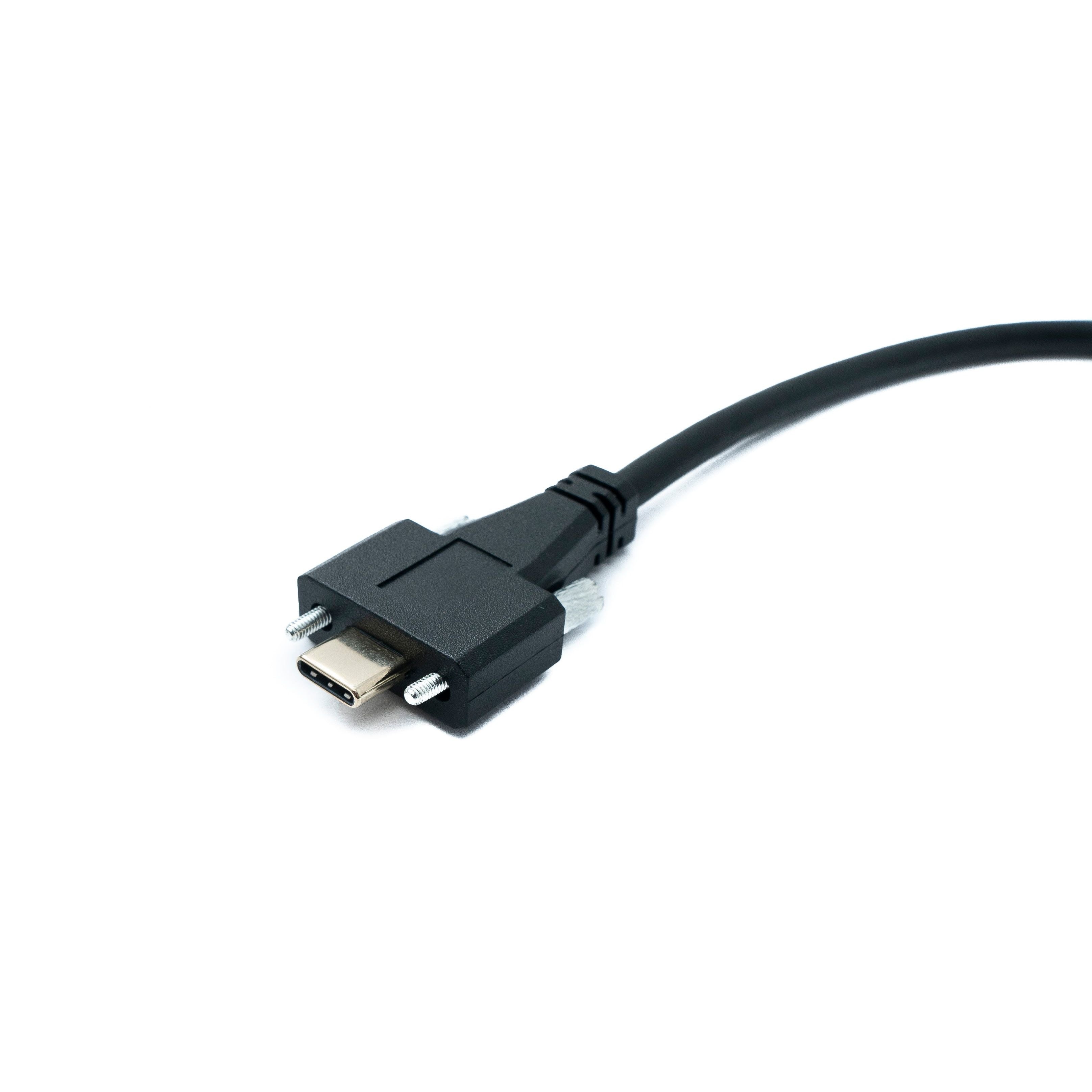 SYSTEM-S USB 3.1 Gen 2 Kabel 30 cm Typ C Stecker zu Stecker Panel Mount Winkel Up Down Angled 10 Gbit/s 100W