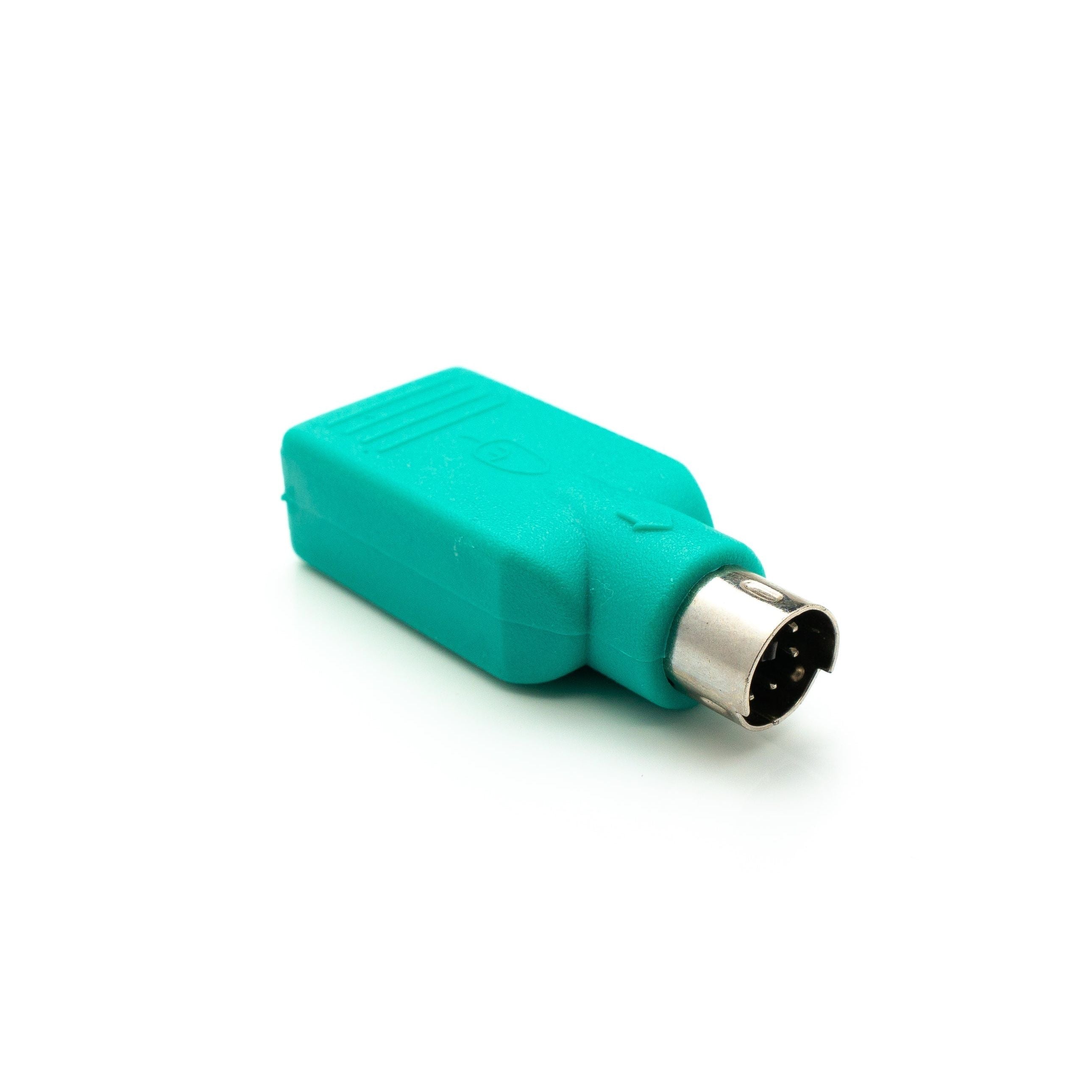 USB 2.0 Adapter Typ A Buchse Zu PS/2 Stecker Türkis Verbindung Von USB Tastaturen Und Mäusen