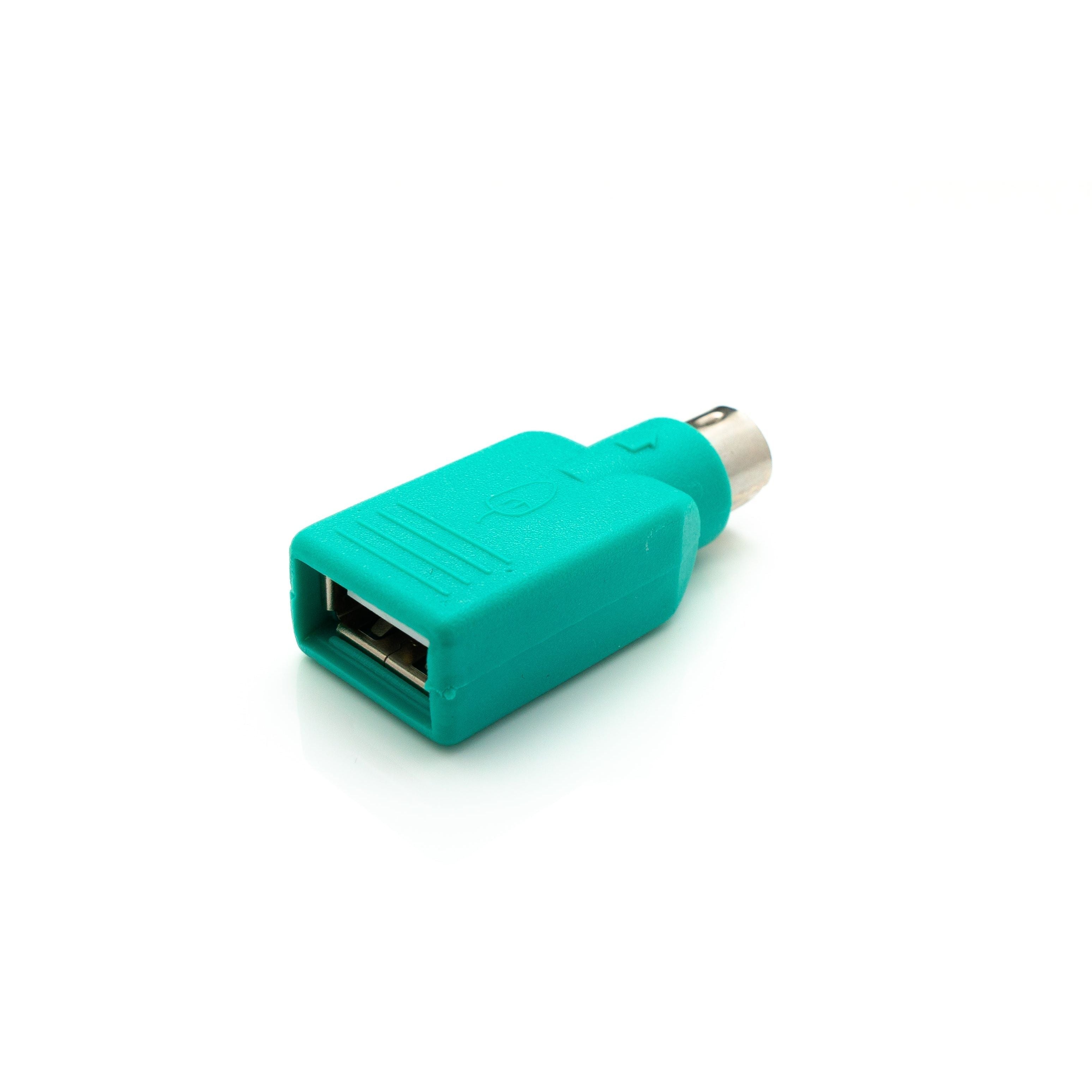 USB 2.0 Adapter Typ A Buchse Zu PS/2 Stecker Türkis Verbindung Von USB Tastaturen Und Mäusen