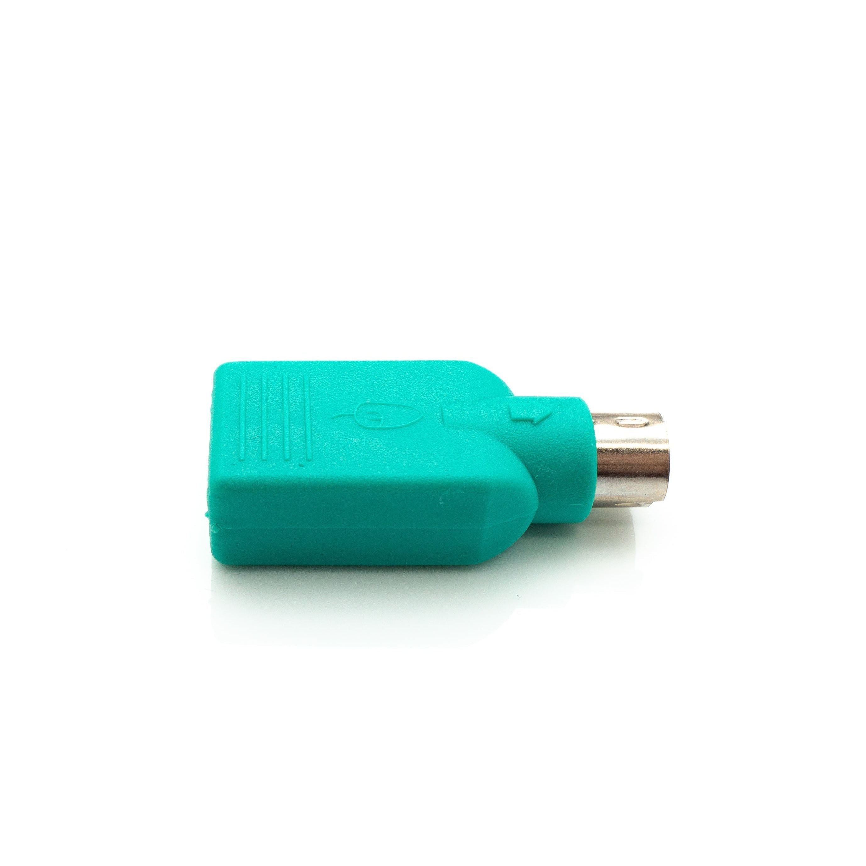 USB 2.0 Adapter Typ A Buchse Zu PS/2 Stecker Türkis Verbindung Von USB Tastaturen Und Mäusen