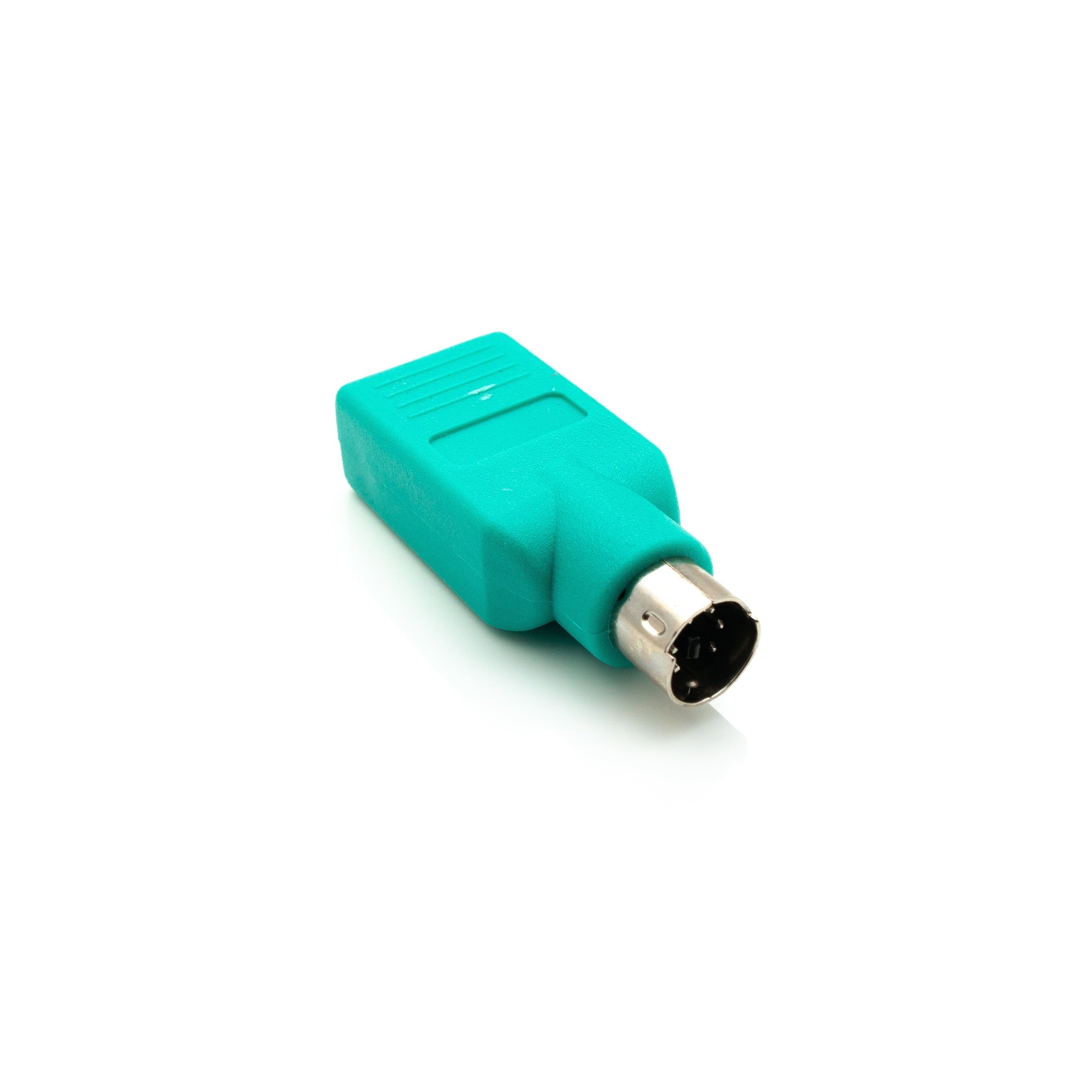 USB 2.0 Adapter Typ A Buchse Zu PS/2 Stecker Türkis Verbindung Von USB Tastaturen Und Mäusen
