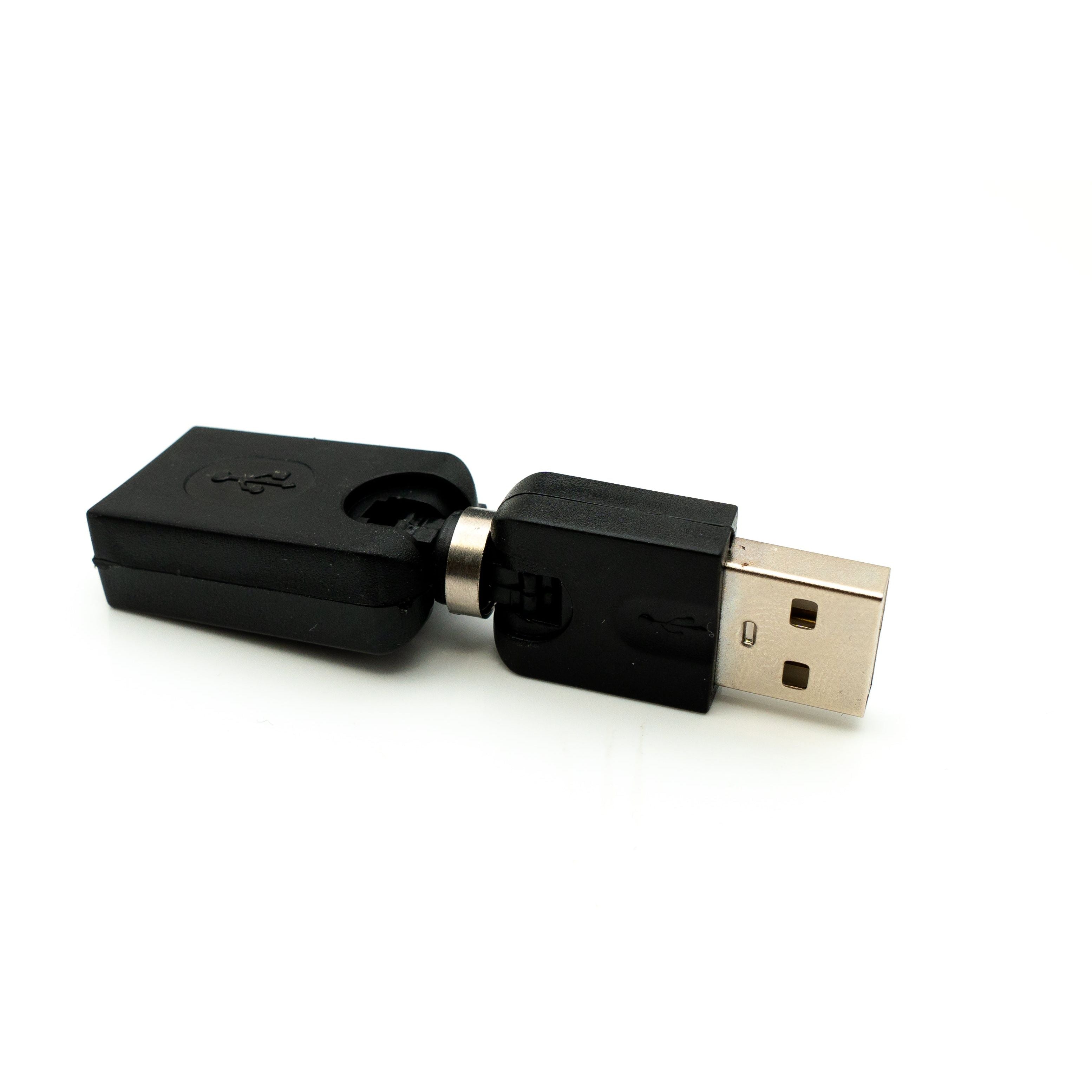 USB 2.0 Adapter Typ A Stecker Zu Buchse 360 Grad Winkel Kabel Schwarz Flexibel Kompatibel