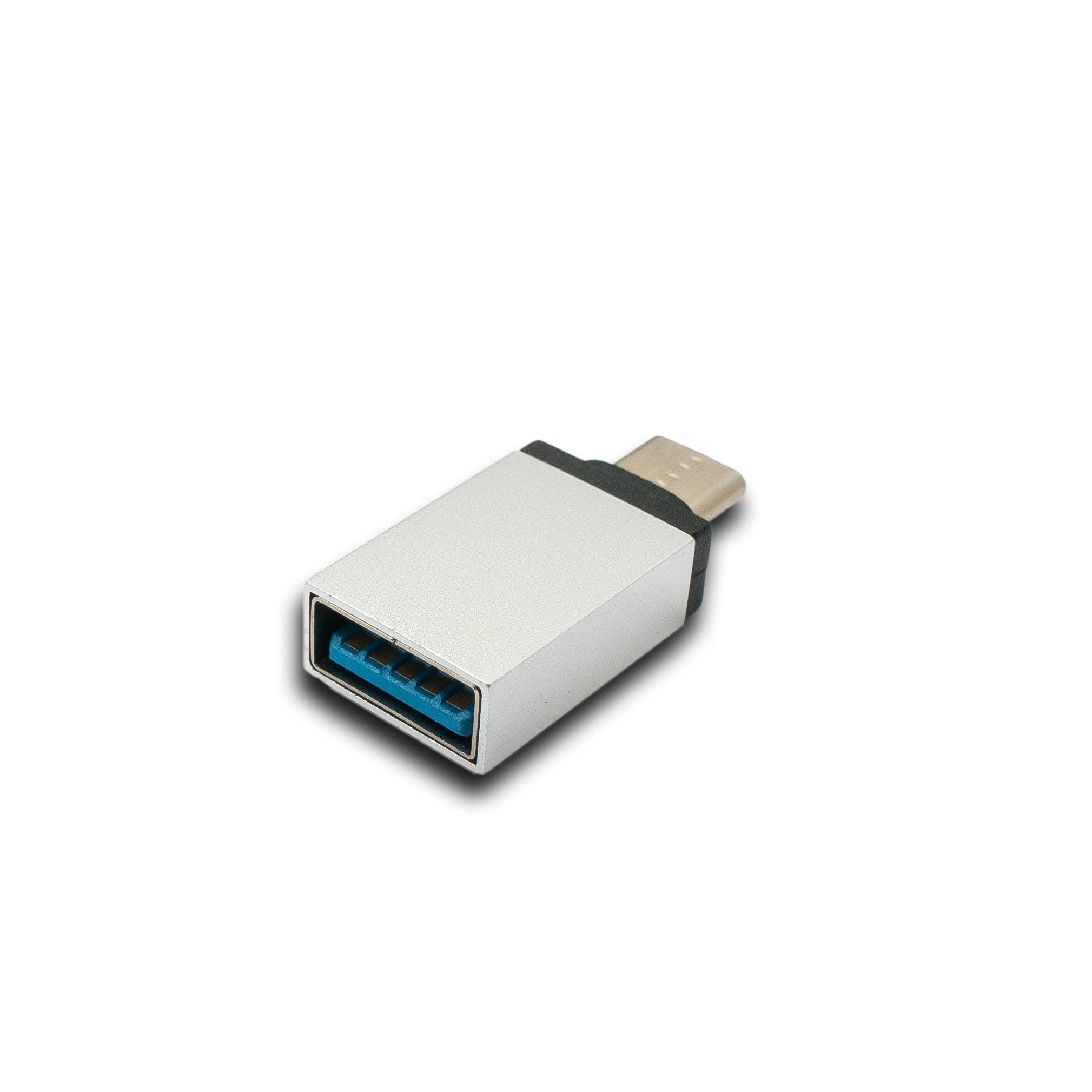 SYSTEM-S USB 3.1 Adapter Typ C Stecker zu 3.0 A Buchse 5 Gbit/s in Grau