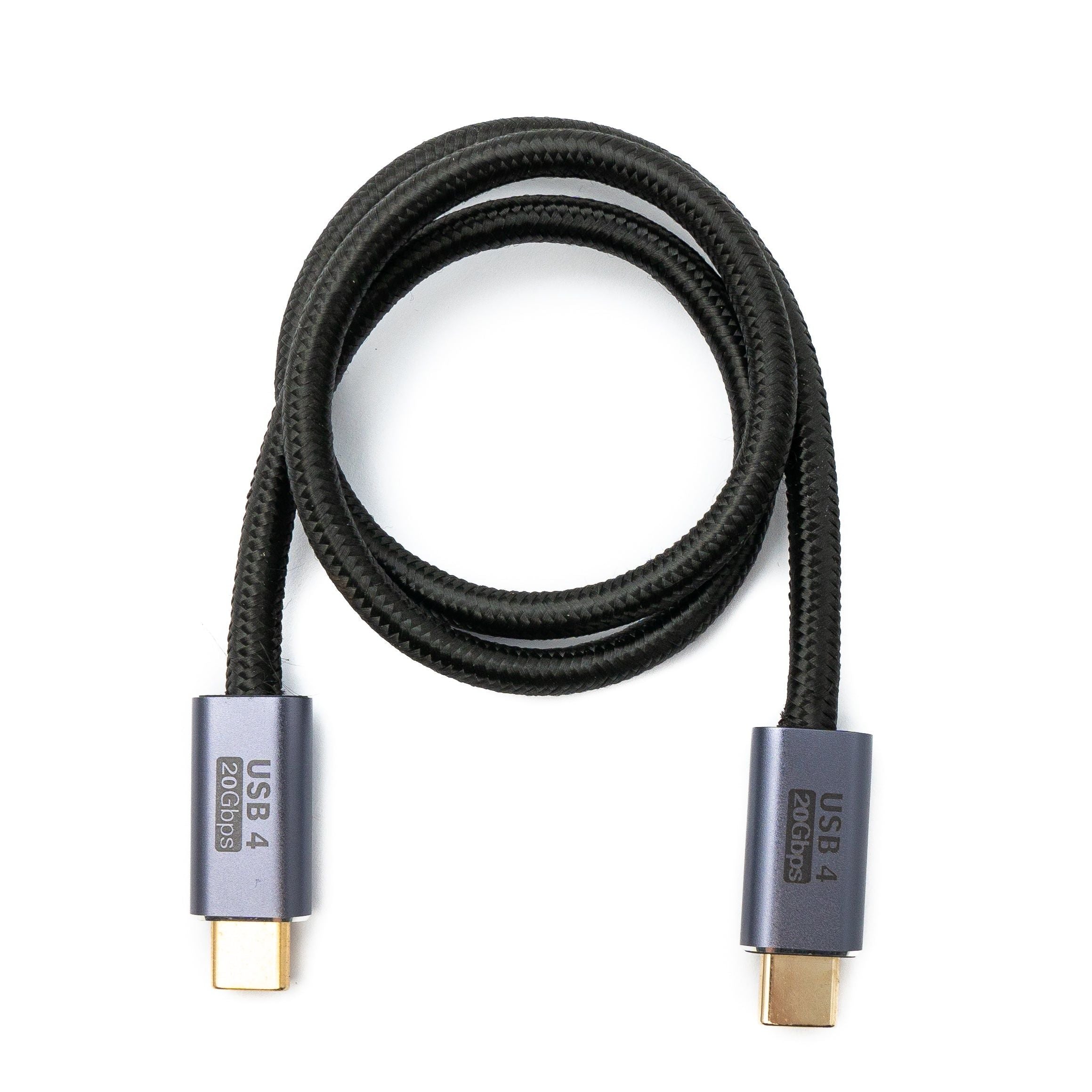 SYSTEM-S USB4 USB Kabel 50 cm Typ C Stecker zu Stecker 20 Gbit/s USB 4.0 geflochten Schwarz