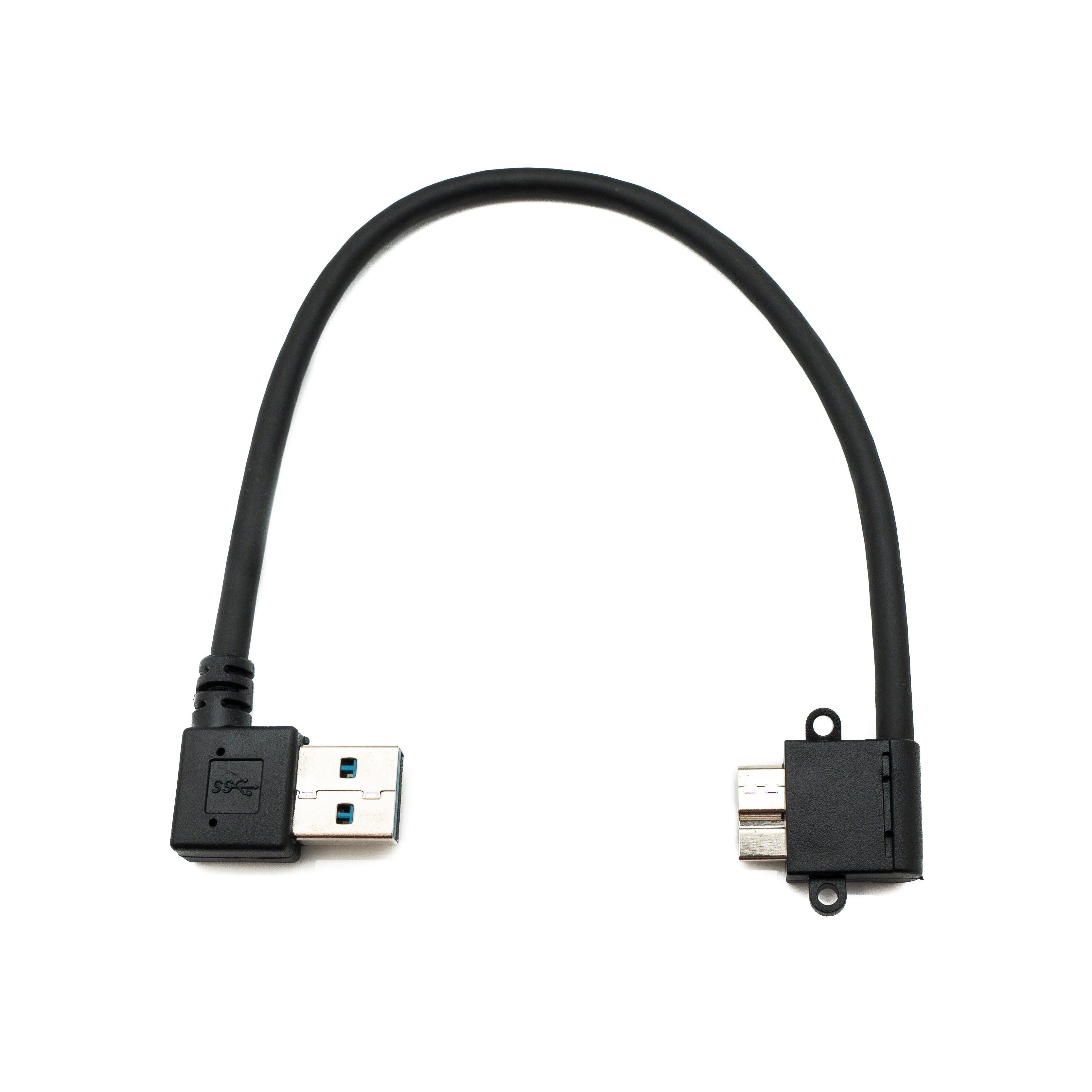 System-S USB 3.0 Kabel 25 Cm Micro B Stecker Zu Typ A Winkel Schwarz SuperSpeed 5 Gbit Pro Sekunde