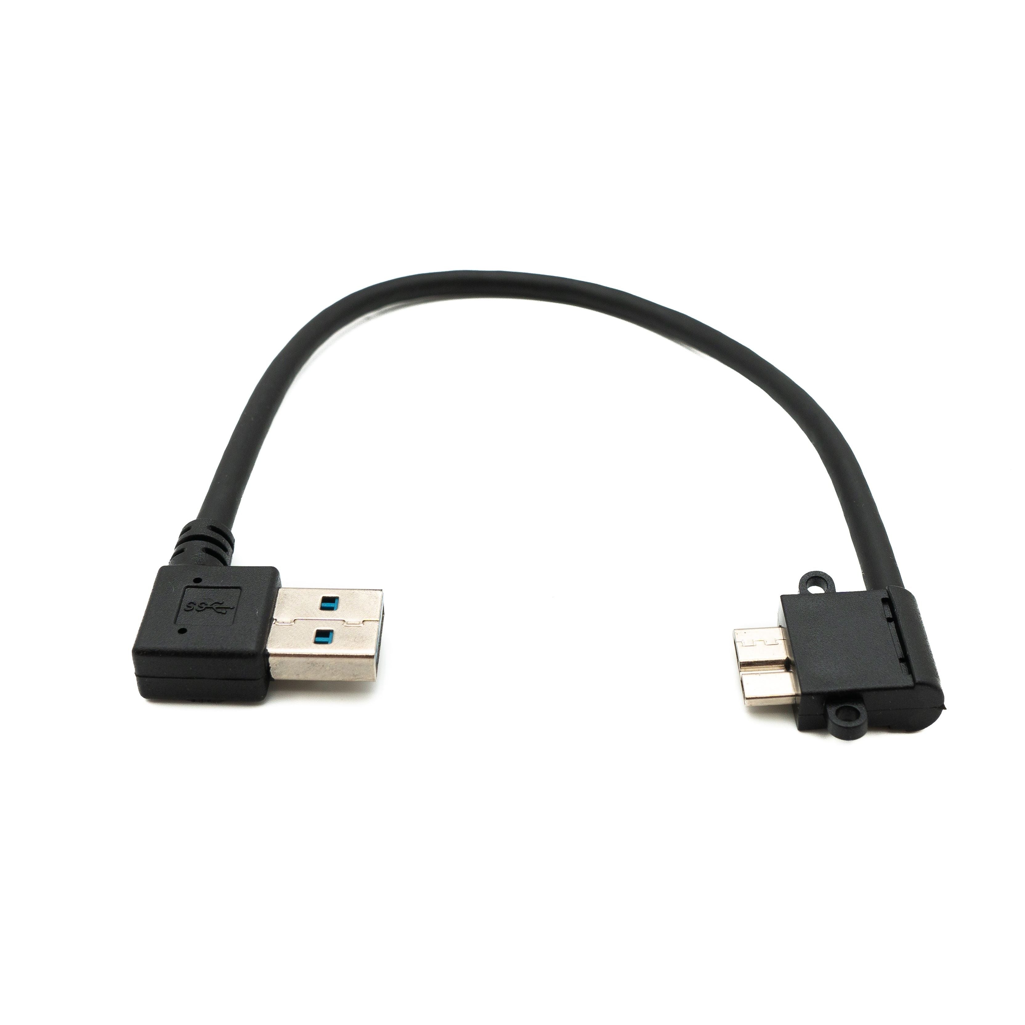 System-S USB 3.0 Kabel 25 Cm Micro B Stecker Zu Typ A Winkel Schwarz SuperSpeed 5 Gbit Pro Sekunde