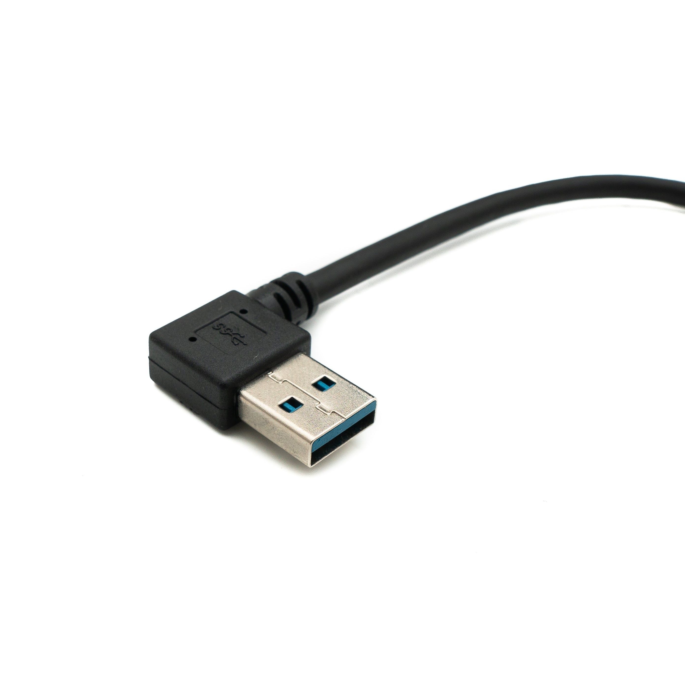 System-S USB 3.0 Kabel 25 Cm Micro B Stecker Zu Typ A Winkel Schwarz SuperSpeed 5 Gbit Pro Sekunde