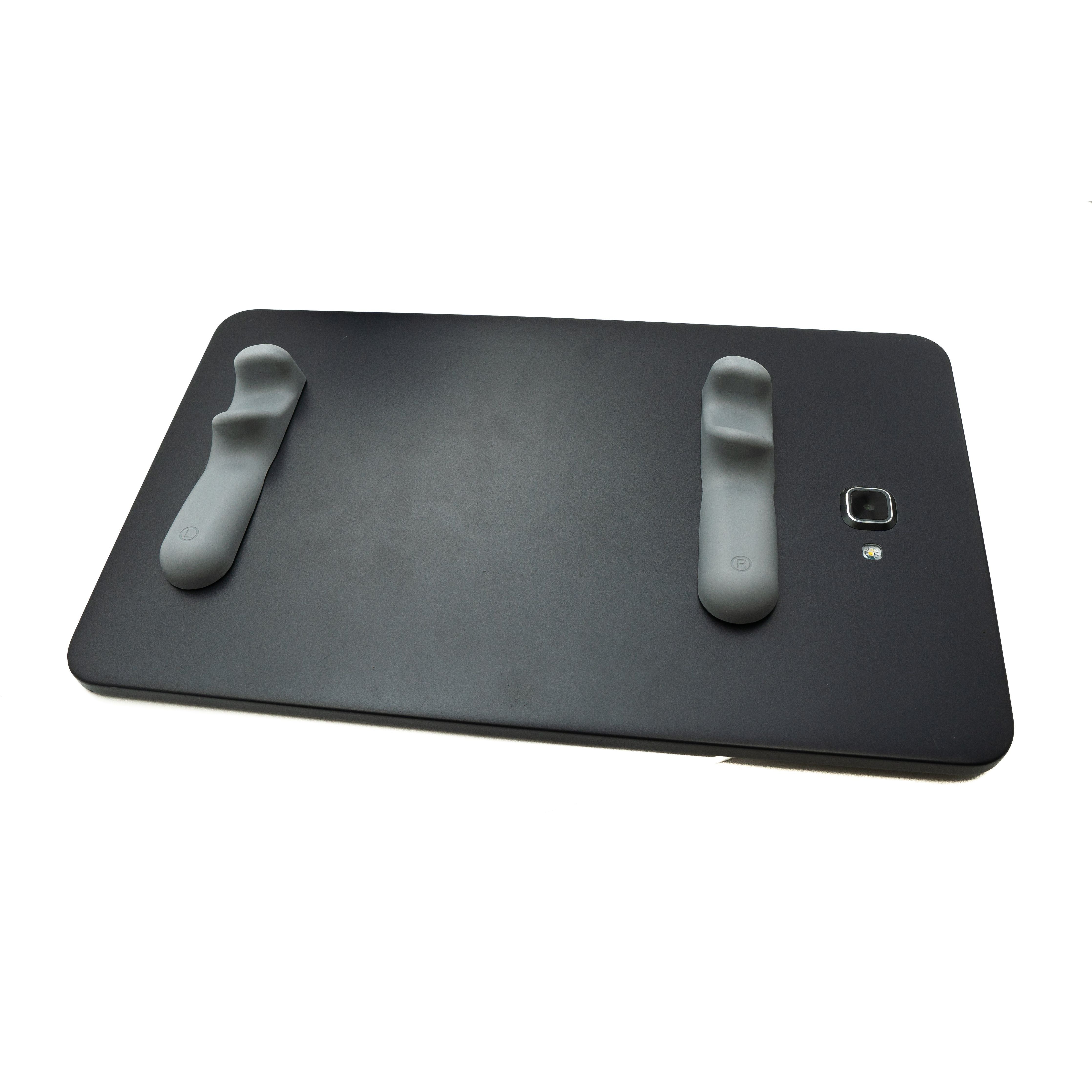 SYSTEM-S Anti Rutsch Silikon Griff Handauflage ergonomisch für Tablet Gaming in Grau