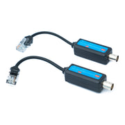 SYSTEM-S 2x Coaxial Kabel 10 cm RJ45 Stecker zu BNC Buchse für HD Kameras in Schwarz