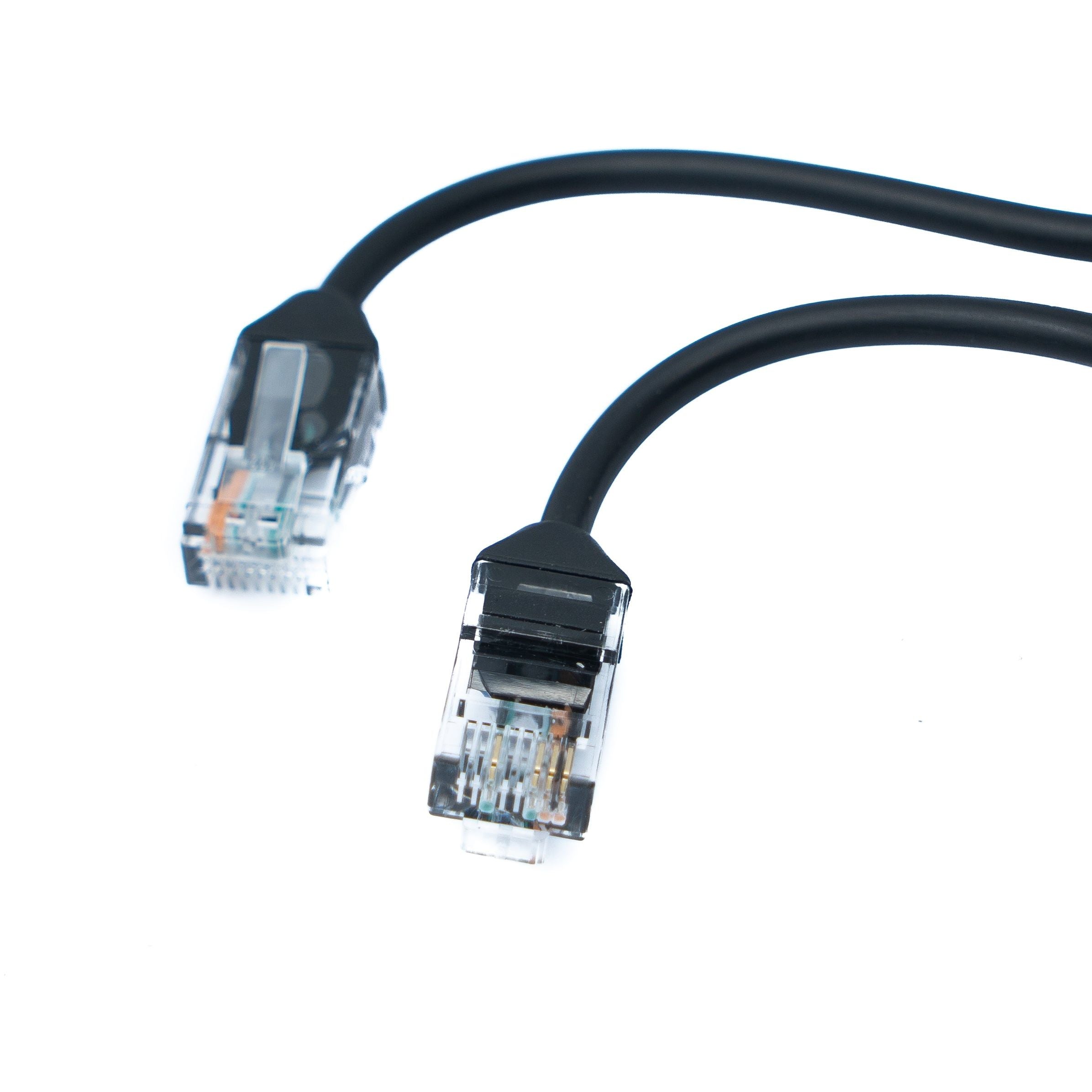 SYSTEM-S 2x Coaxial Kabel 10 cm RJ45 Stecker zu BNC Buchse für HD Kameras in Schwarz