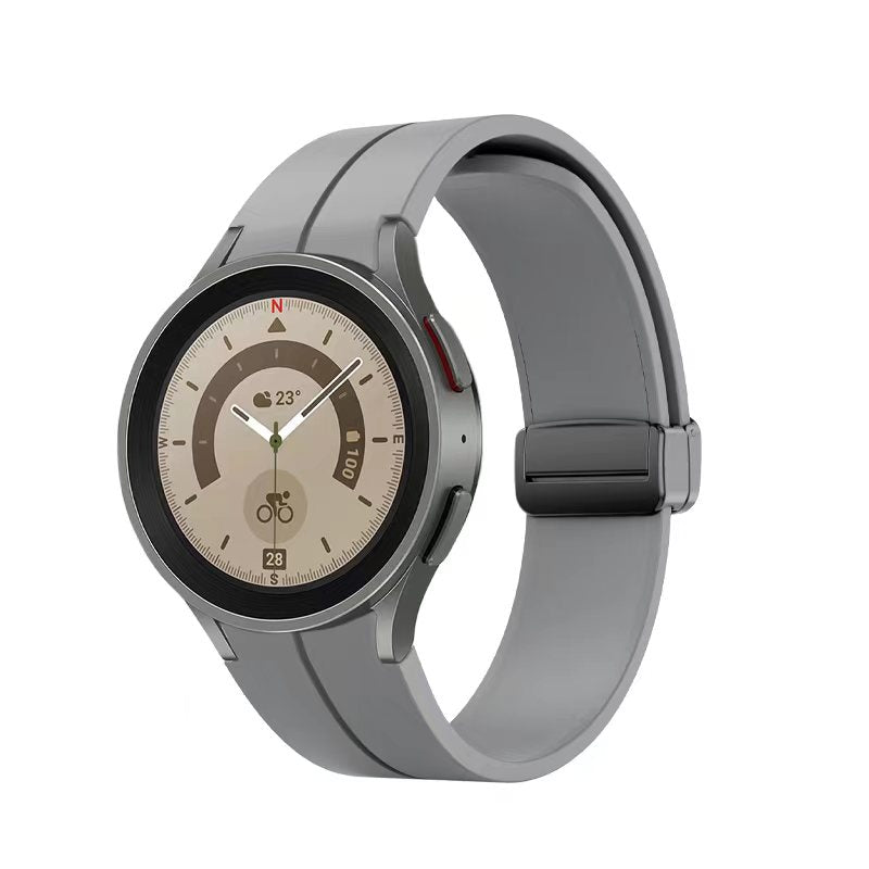 Silikon Armband 20 mm Grau Kompatibel Samsung Galaxy Watch 5 4 Smartwatch Slim Comfort