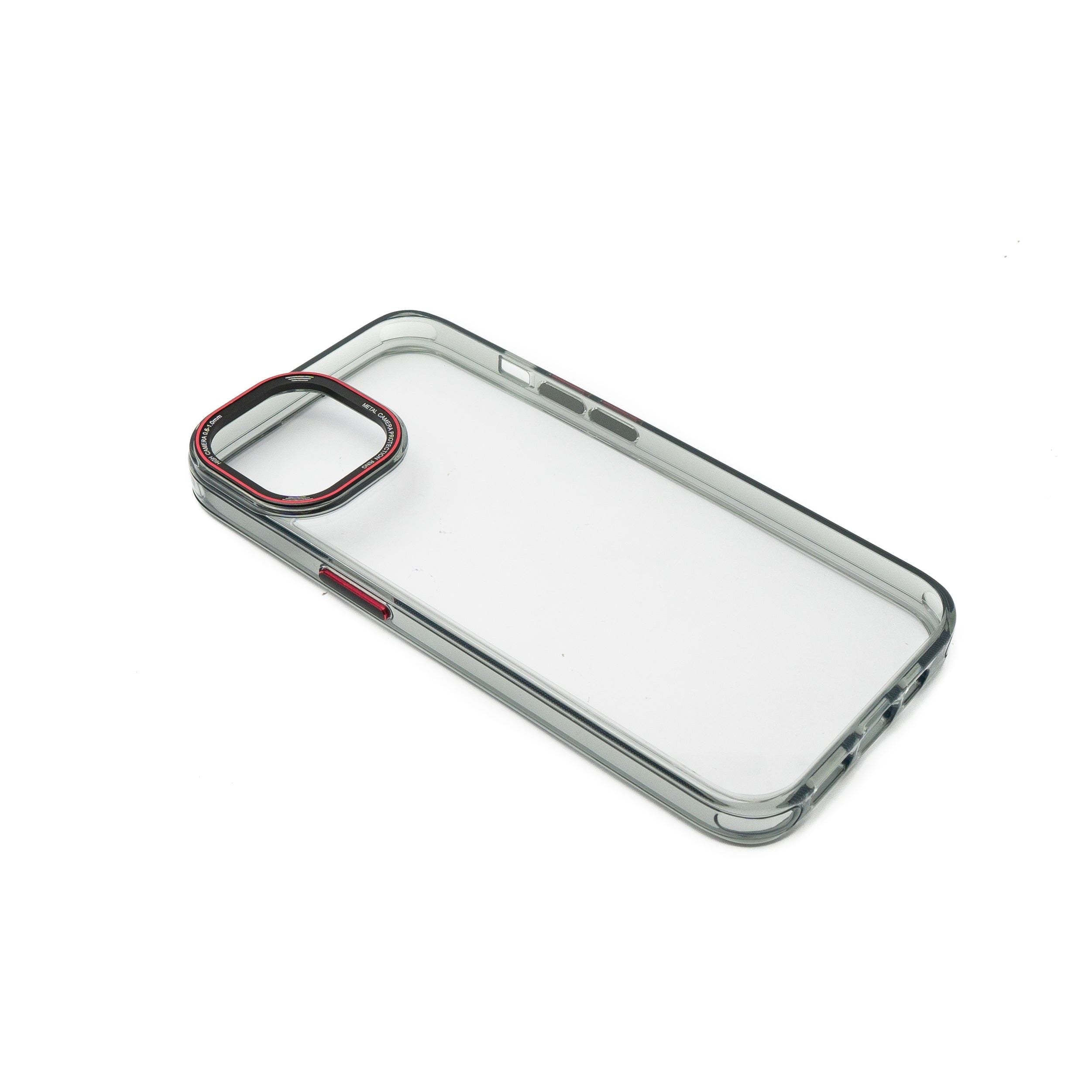 Schutzhülle Für iPhone 14 Transparent Schwarz TPU Stoßfest Mit Kamera Und Buttonschutz