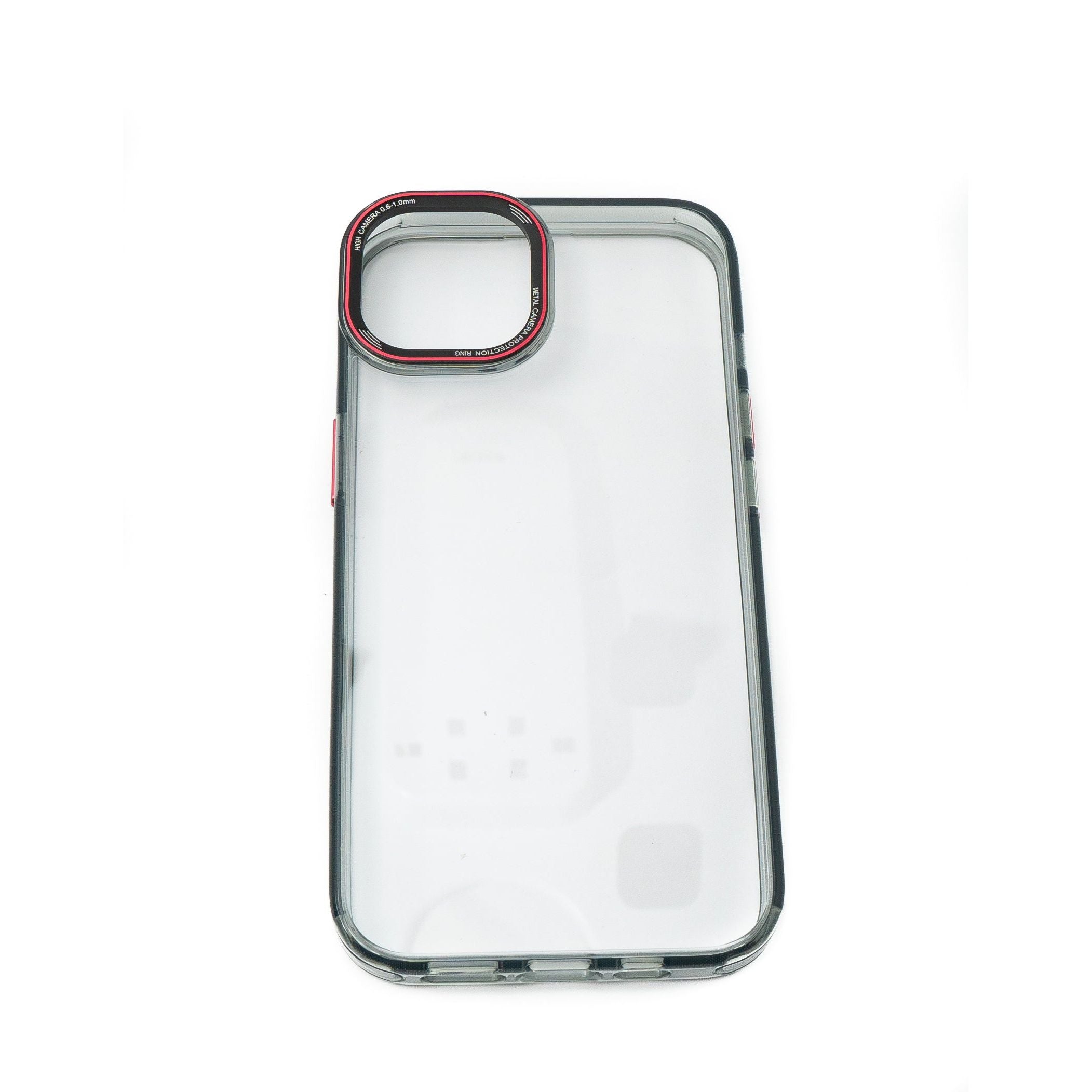 Schutzhülle Für iPhone 14 Transparent Schwarz TPU Stoßfest Mit Kamera Und Buttonschutz