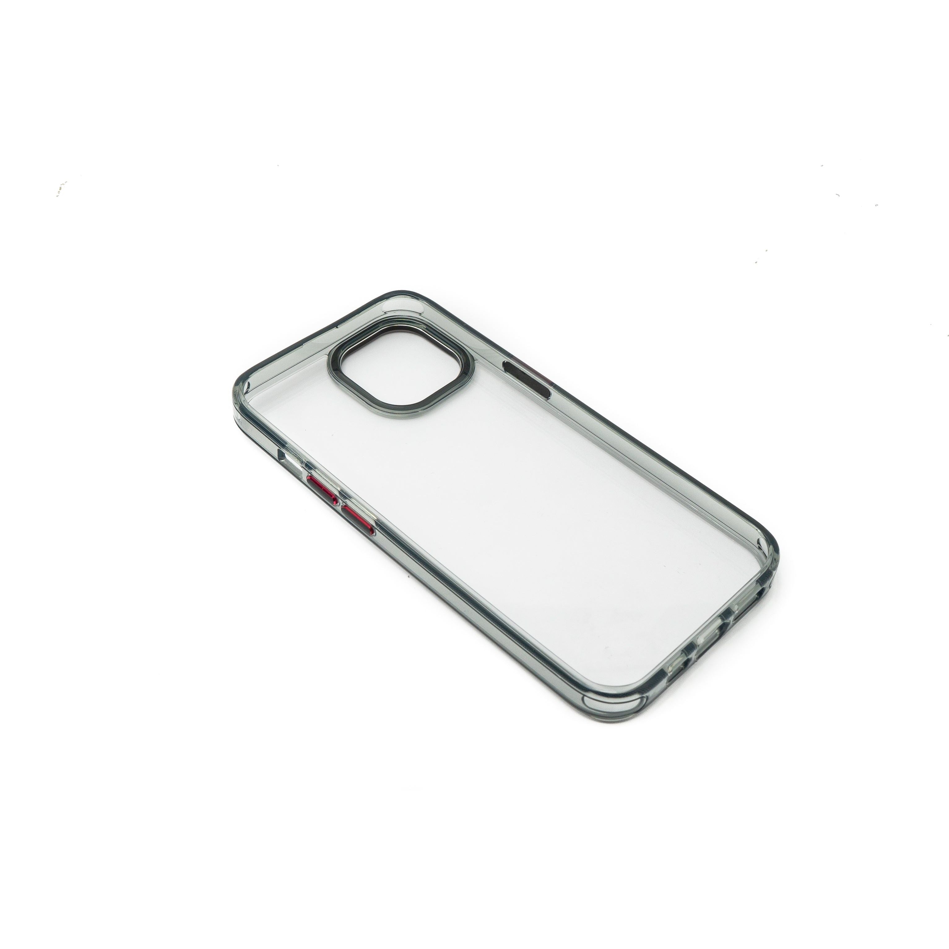 Schutzhülle Für iPhone 14 Transparent Schwarz TPU Stoßfest Mit Kamera Und Buttonschutz