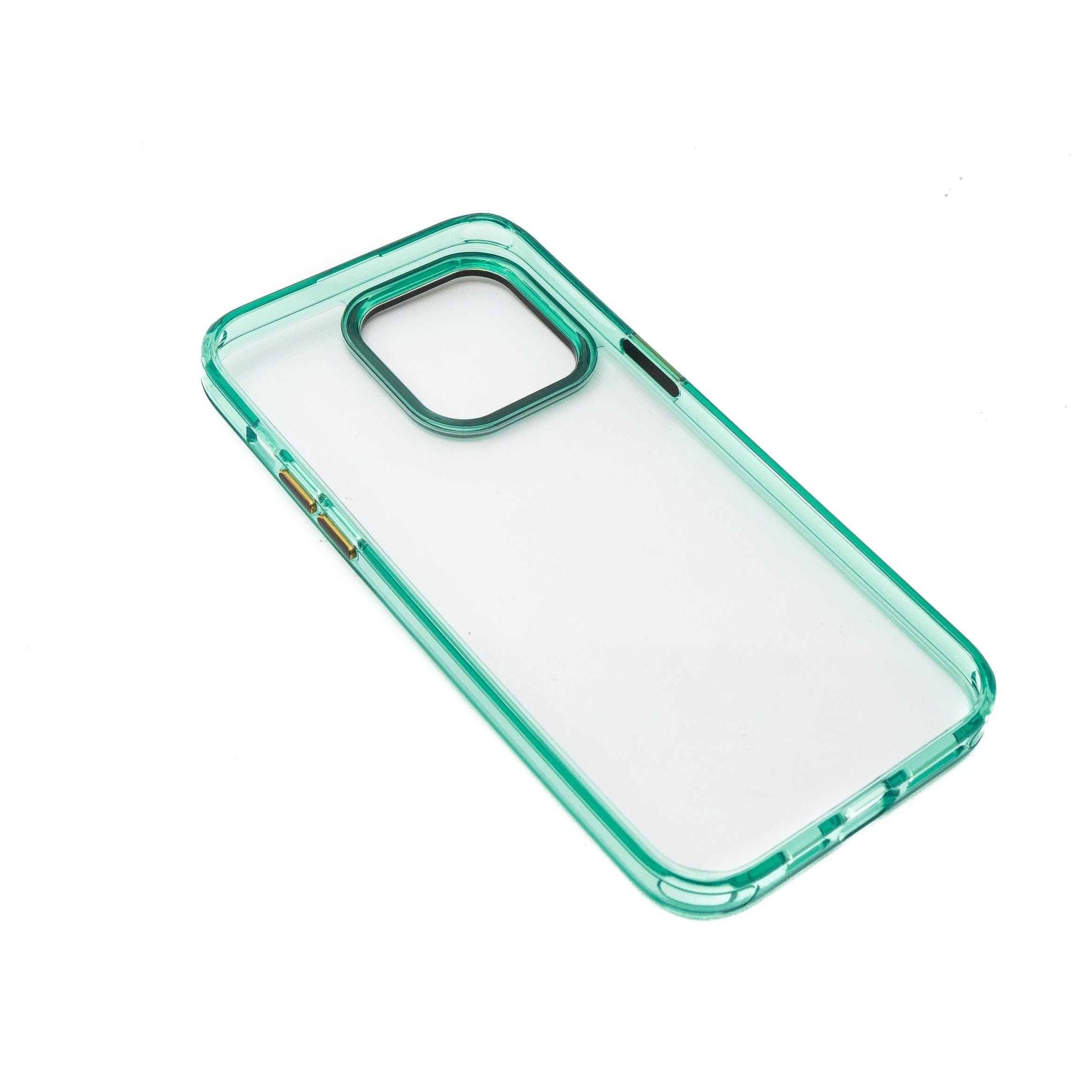 TPU Schutzhülle Grün Transparent Für iPhone 14 Pro Max Mit Kamera Und Knopfschutz Stoßfest