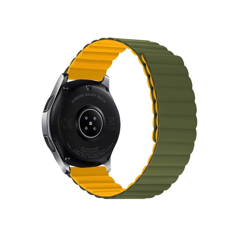 Armband Aus Silikon 20 Mm Magnetisch Für Smartwatch Mit Grün Gelb Farbgebung Kompatibel Mit Amazfit
