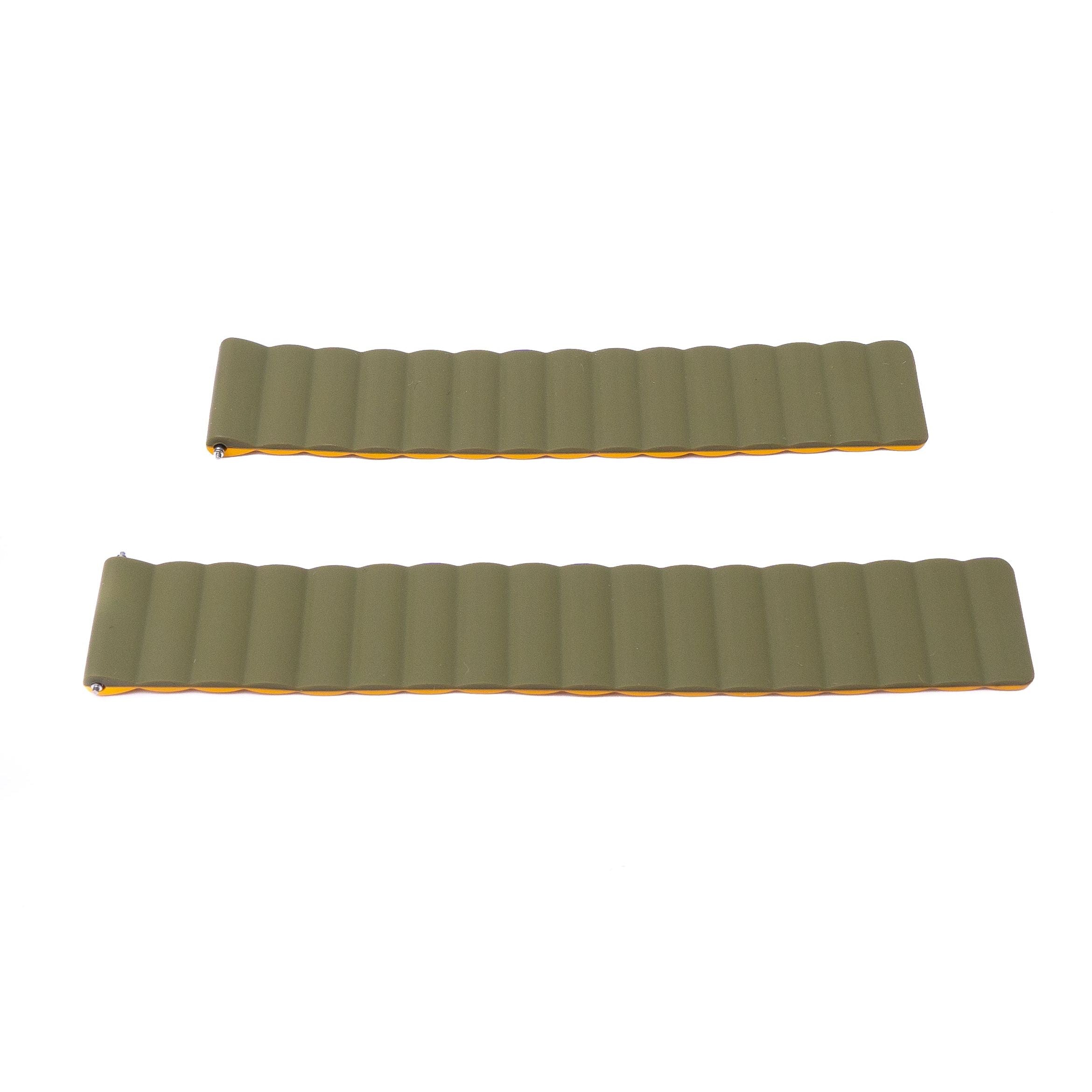 Armband Aus Silikon 20 Mm Magnetisch Für Smartwatch Mit Grün Gelb Farbgebung Kompatibel Mit Amazfit