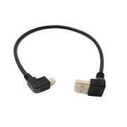 SYSTEM-S USB 2.0 Kabel 30 cm Typ A Stecker zu Micro B Stecker Winkel Left Up Angled