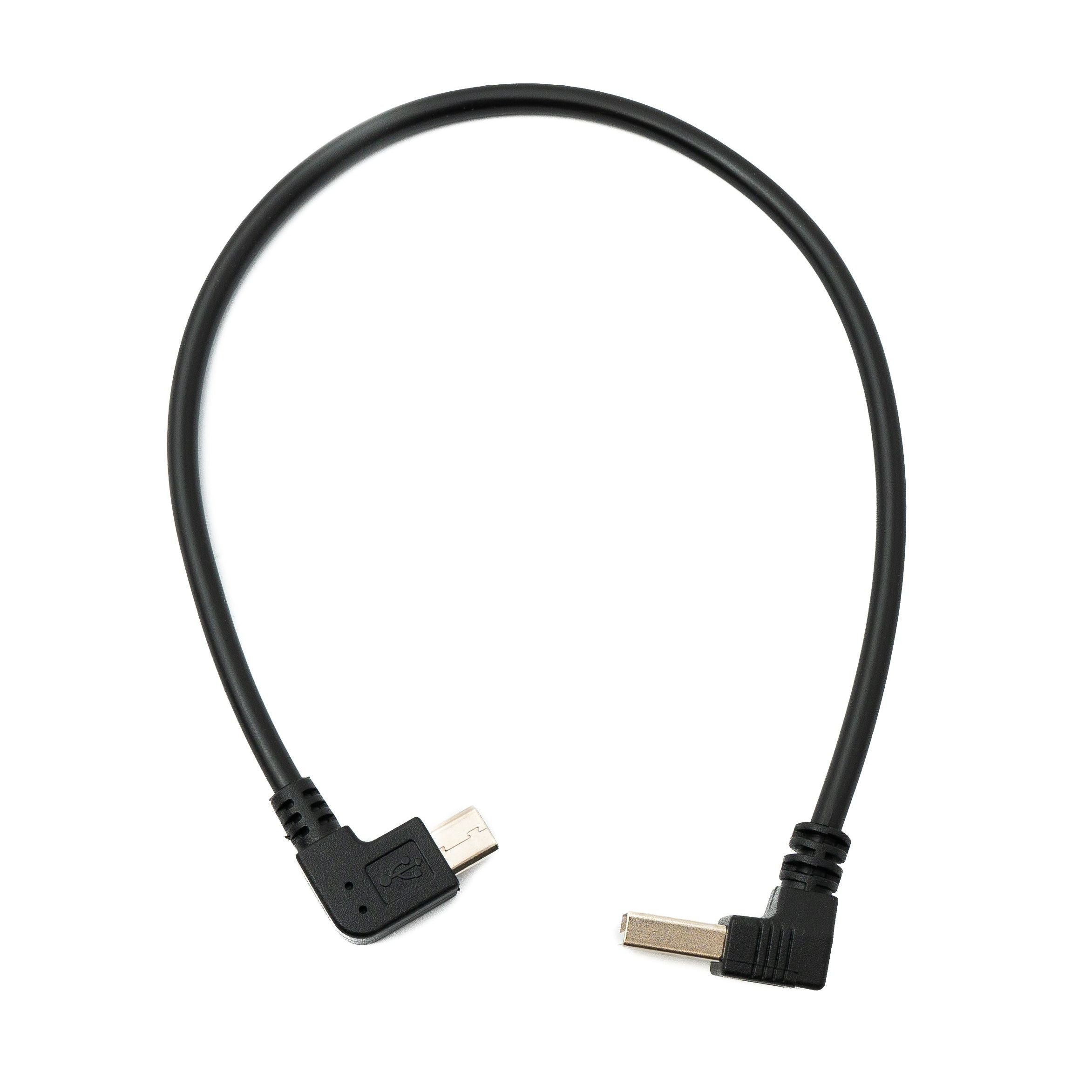 SYSTEM-S USB 2.0 Kabel 30 cm Typ A Stecker zu Micro B Stecker Winkel Left Up Angled