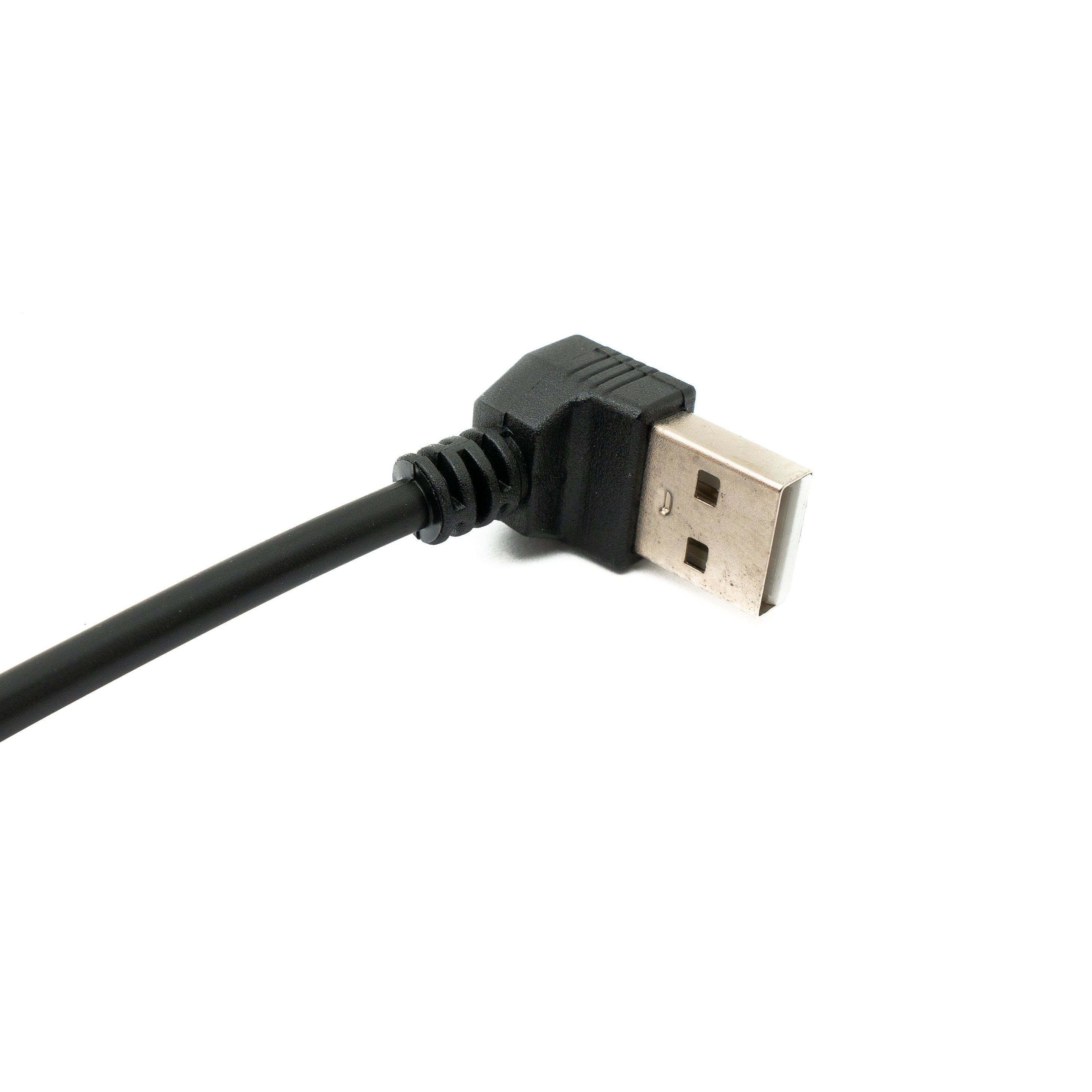 SYSTEM-S USB 2.0 Kabel 30 cm Typ A Stecker zu Micro B Stecker Winkel Left Up Angled