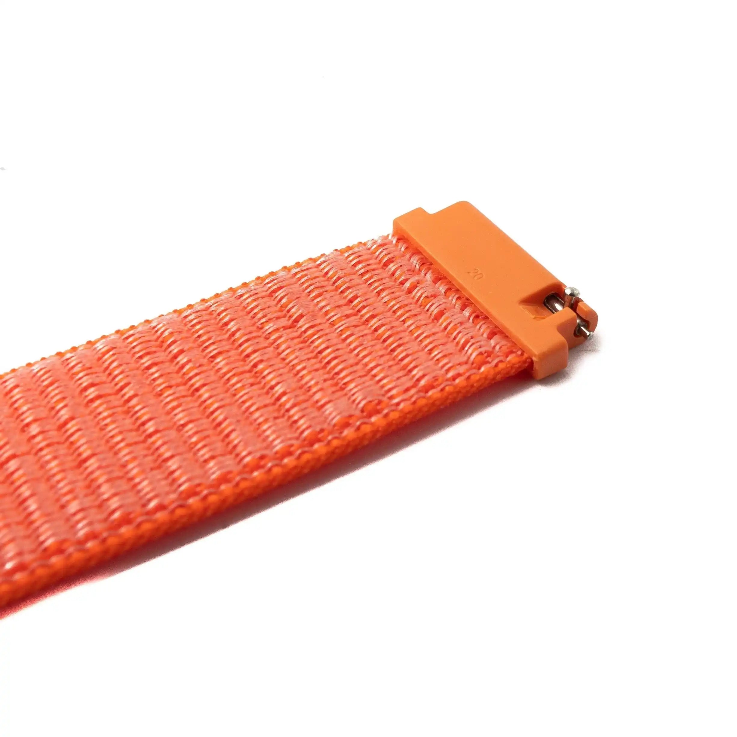 Orange Nylon Armband 20 Mm Für Huawei Watch Smartwatch Mit Tragekomfort Und Schnellem Verschluss