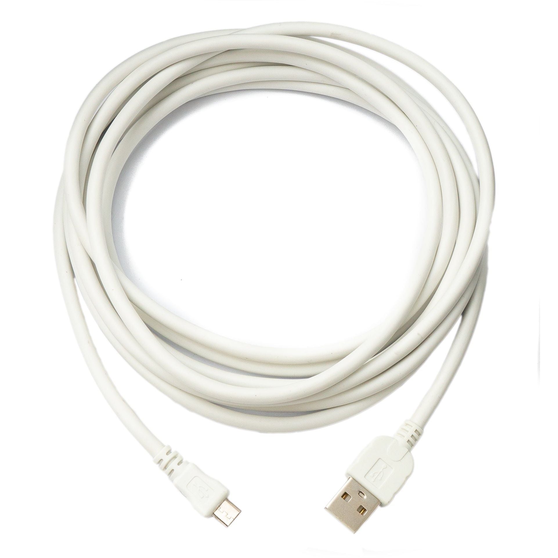 System-S USB 2.0 Kabel 3 m Micro-B Zu Typ-A Weiß Linksabgewinkelter Anschluss - Hi-Speed Übertragung Bis 480 Mbps