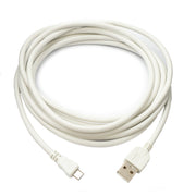 System-S USB 2.0 Kabel 3 m Micro-B Zu Typ-A Weiß Linksabgewinkelter Anschluss - Hi-Speed Übertragung Bis 480 Mbps