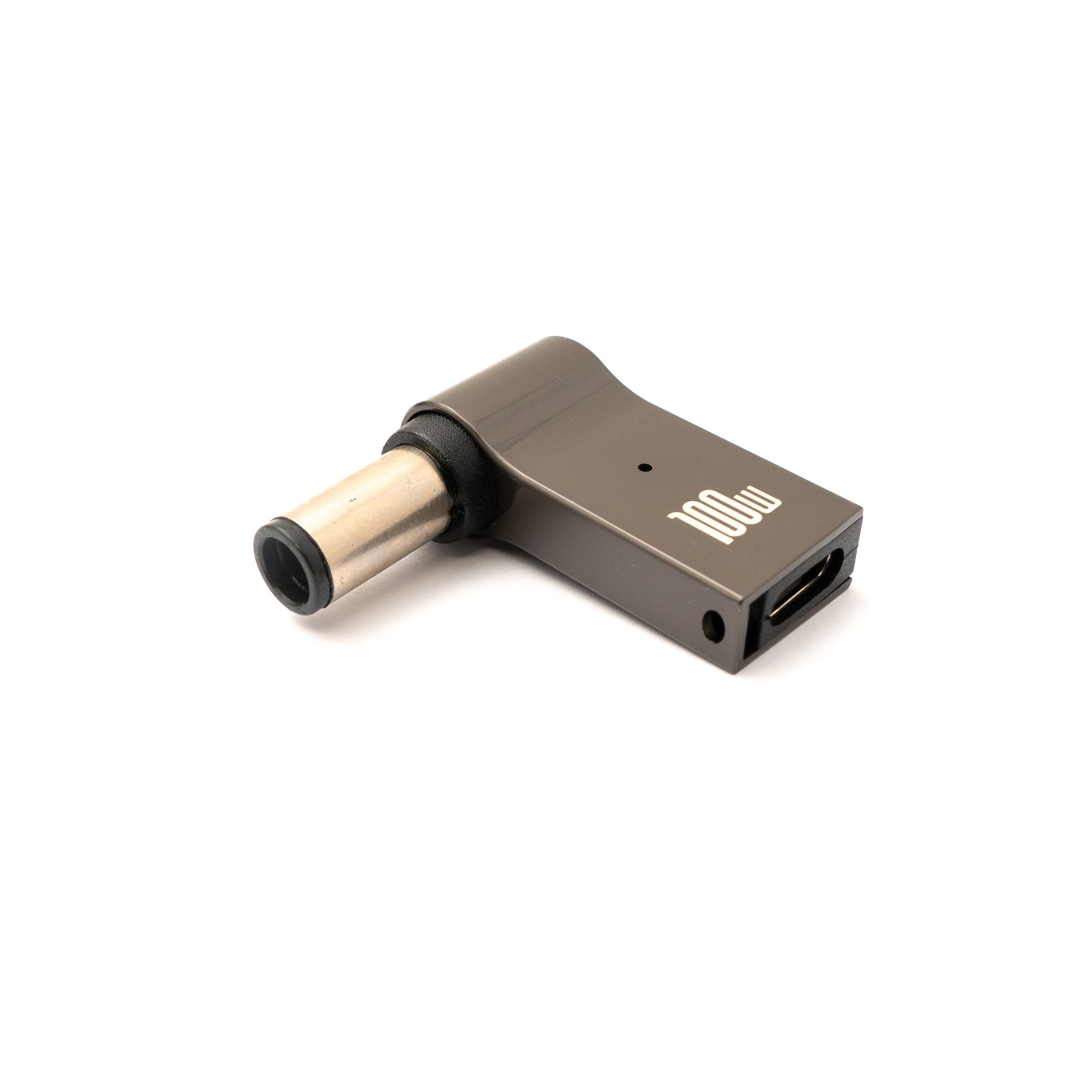 SYSTEM-S USB 3.1 Adapter Typ C Stecker zu HP DC 20V 7,4 x 5,0 mm Buchse in Grau