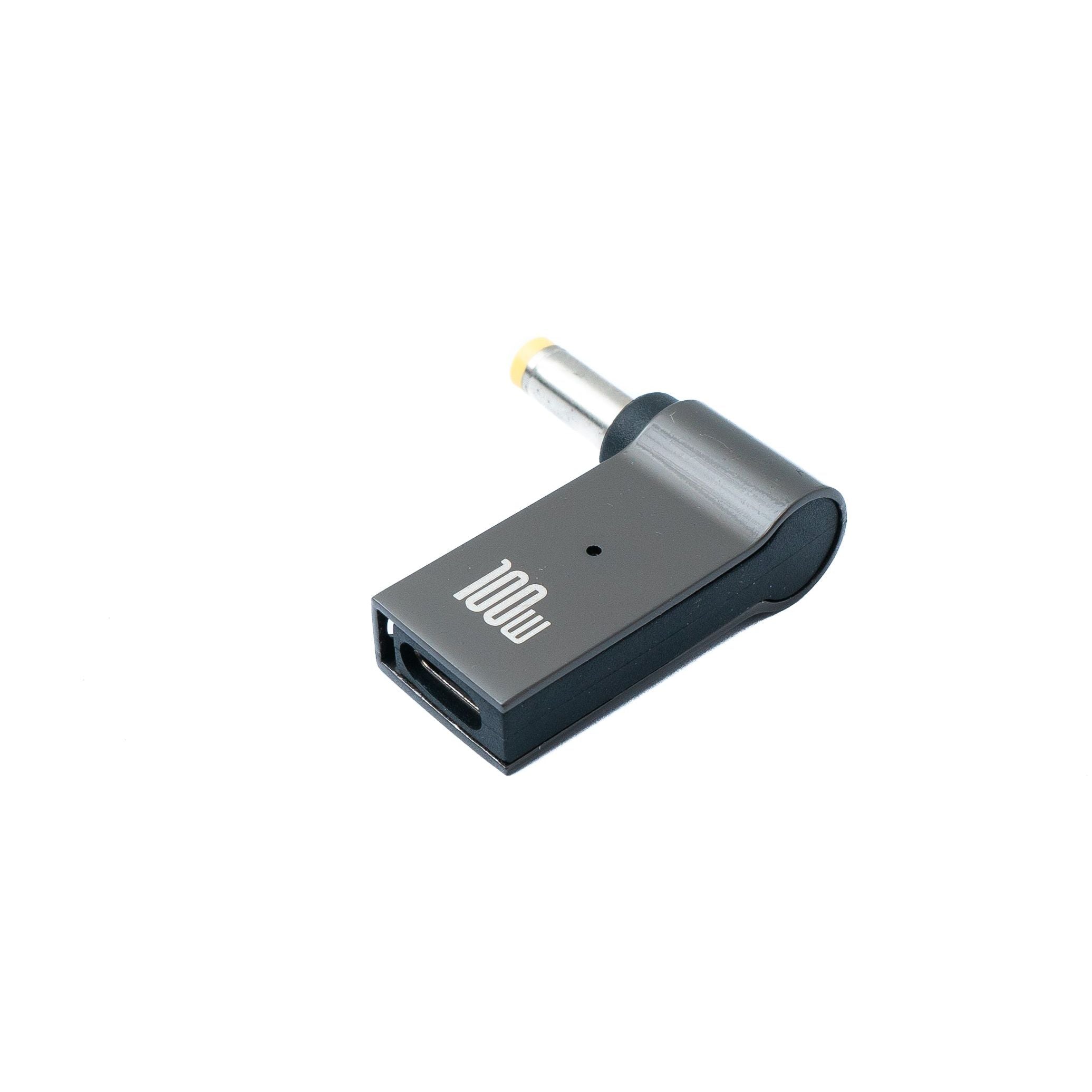 SYSTEM-S USB C Adapter Typ C Stecker Zu DC 20V 4,8 x 1,7 mm Buchse Grau Kompakt und Zuverlässig