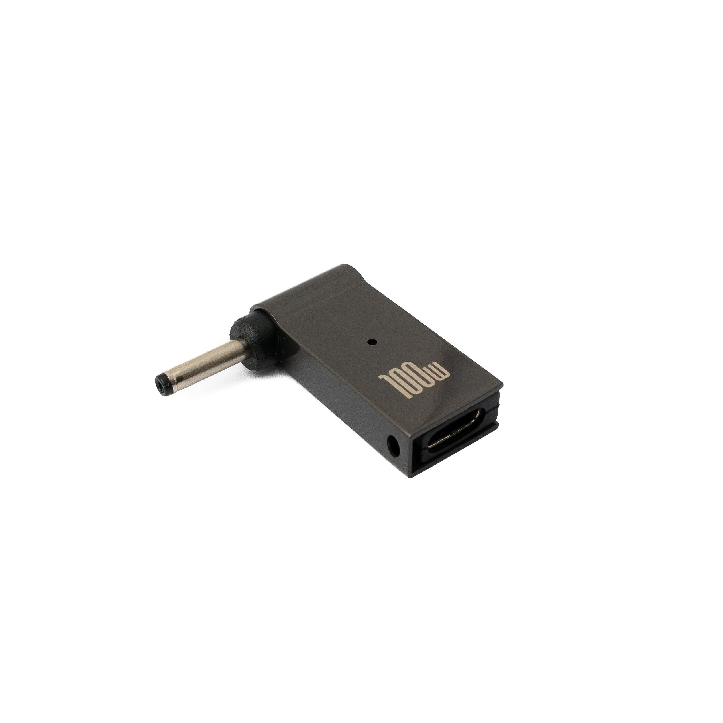 SYSTEM-S USB 3.1 Adapter Typ C Stecker zu DC 20V 3,0 x 1,1 mm Buchse in Grau