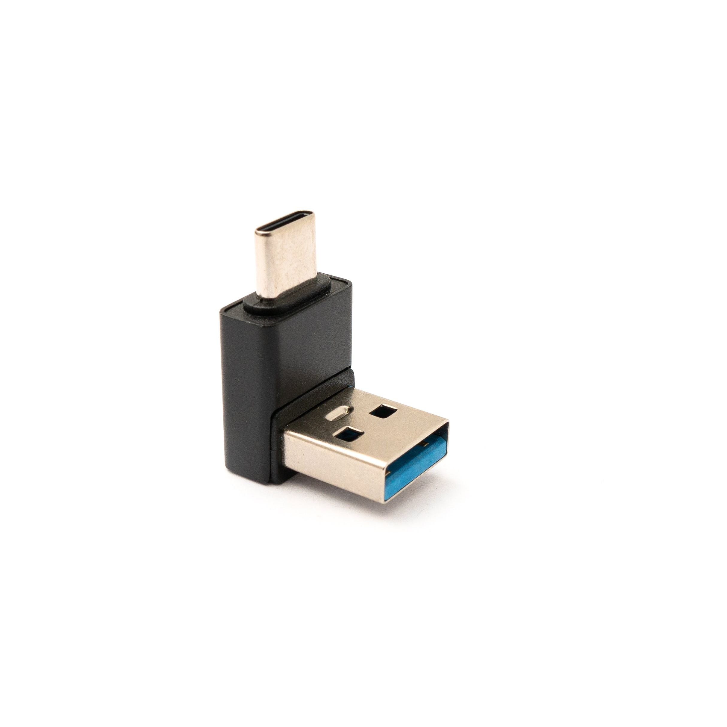 USB-C Stecker Zu USB-A Buchse Adapter Winkel 5 Gbit pro Sekunde USB 3.0 Gen 1 Schwarz Kompakt