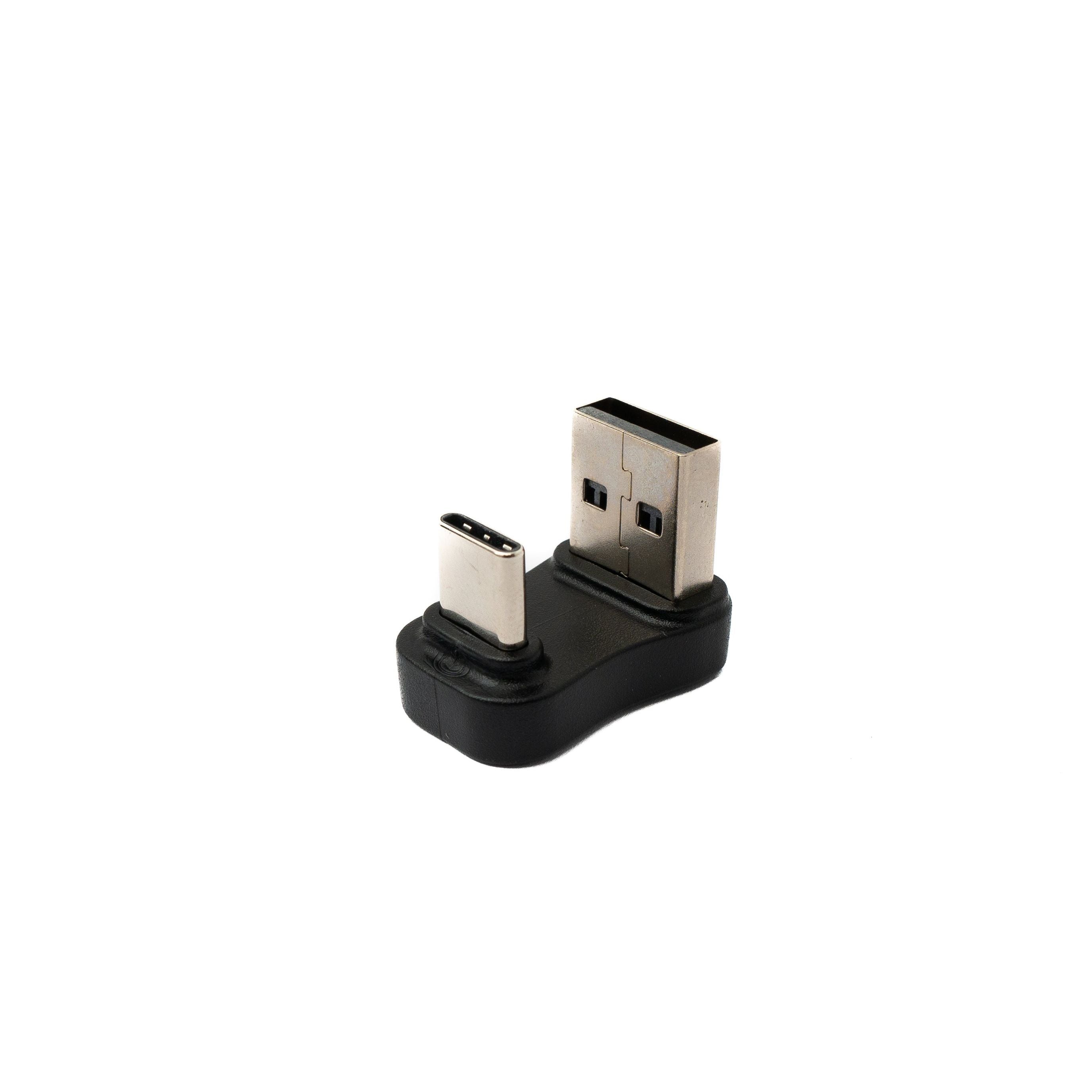 USB A Zu USB C 3.1 Adapter Mit 180 Grad U Turn Winkel Schwarz Hohe Geschwindigkeit 480 Mbit Sekunde