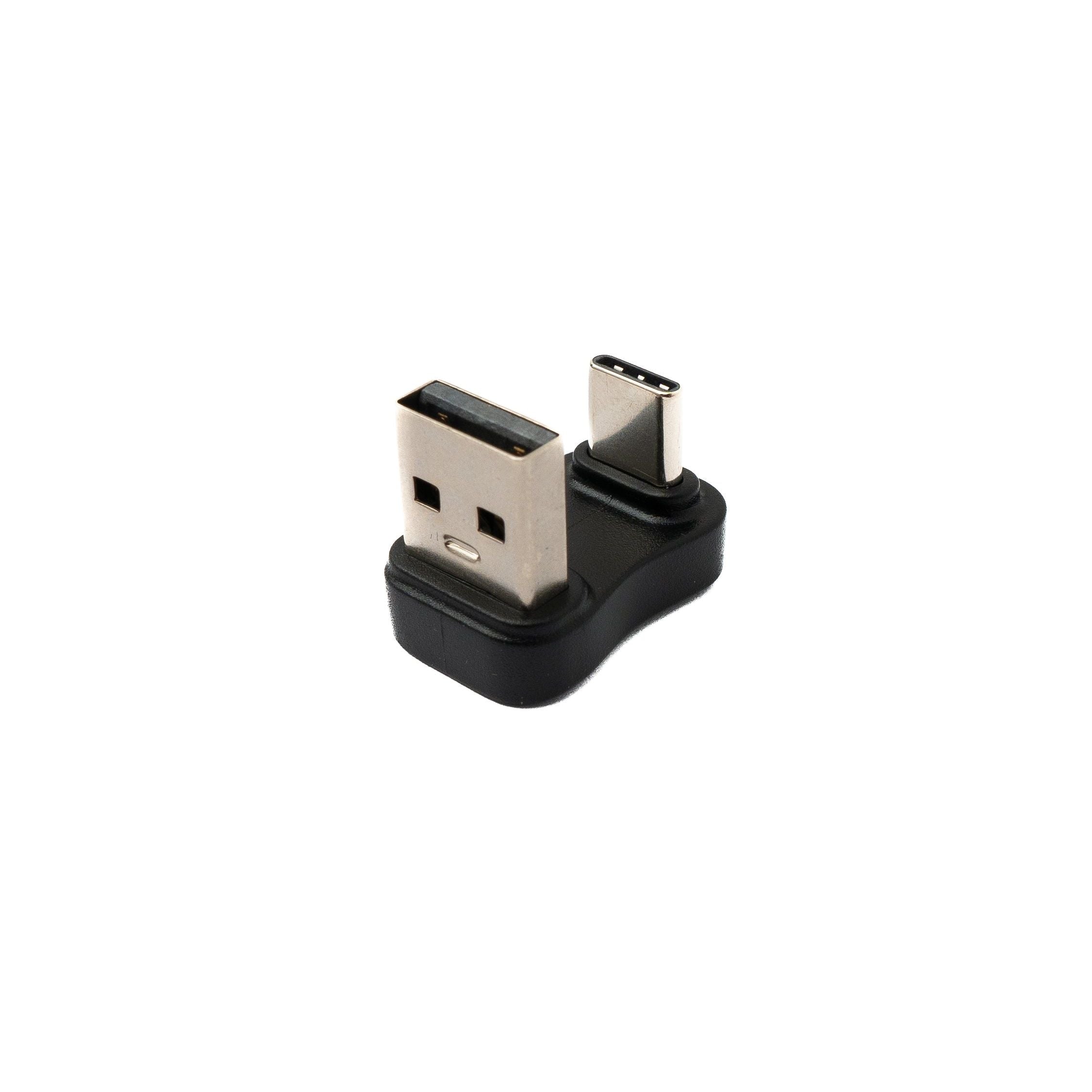USB A Zu USB C 3.1 Adapter Mit 180 Grad U Turn Winkel Schwarz Hohe Geschwindigkeit 480 Mbit Sekunde