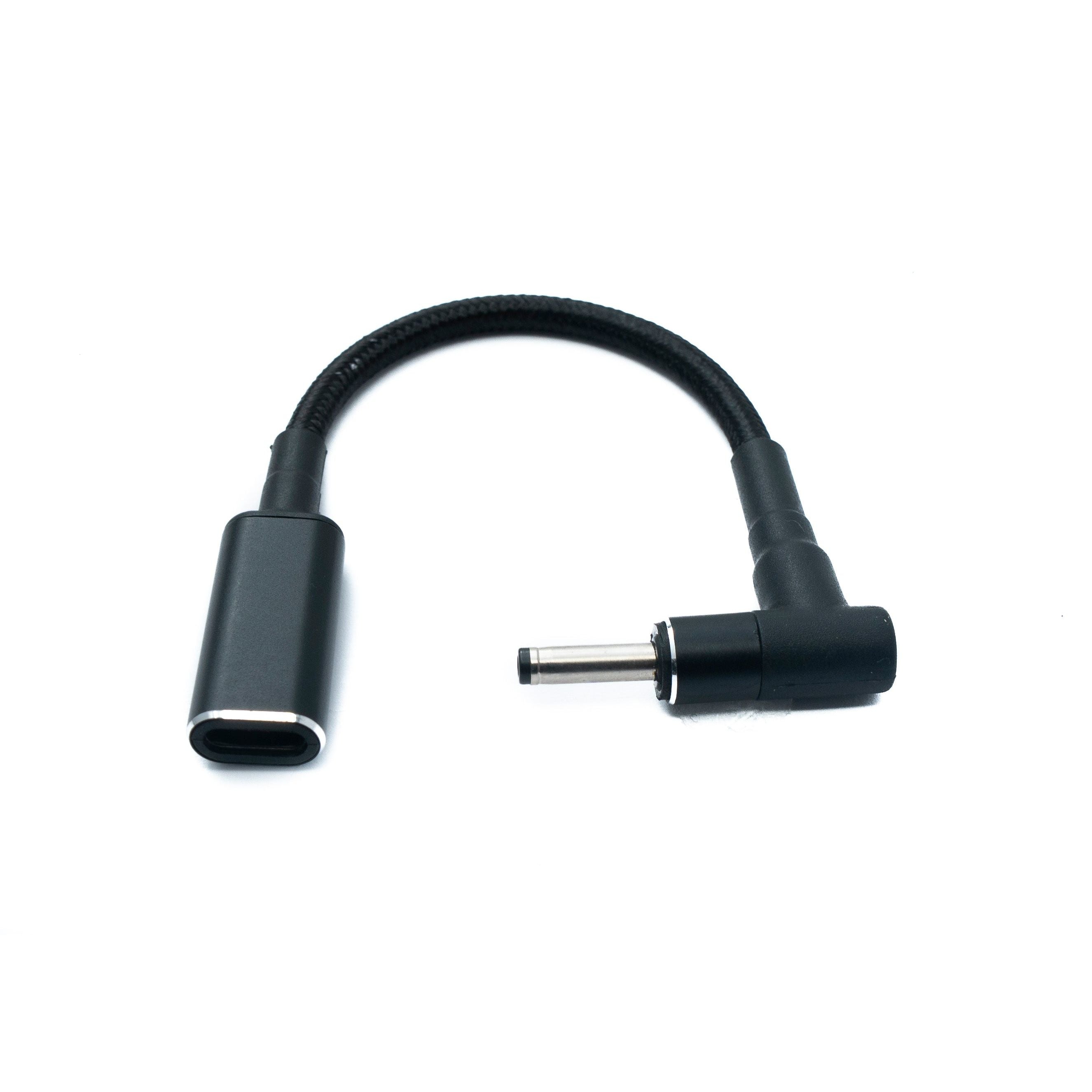 DC 20V Kabel 15 Cm Gewinkelter 3,5 x 1,35 Mm DC Stecker Zu USB C Buchse Geflochtenes Kabel