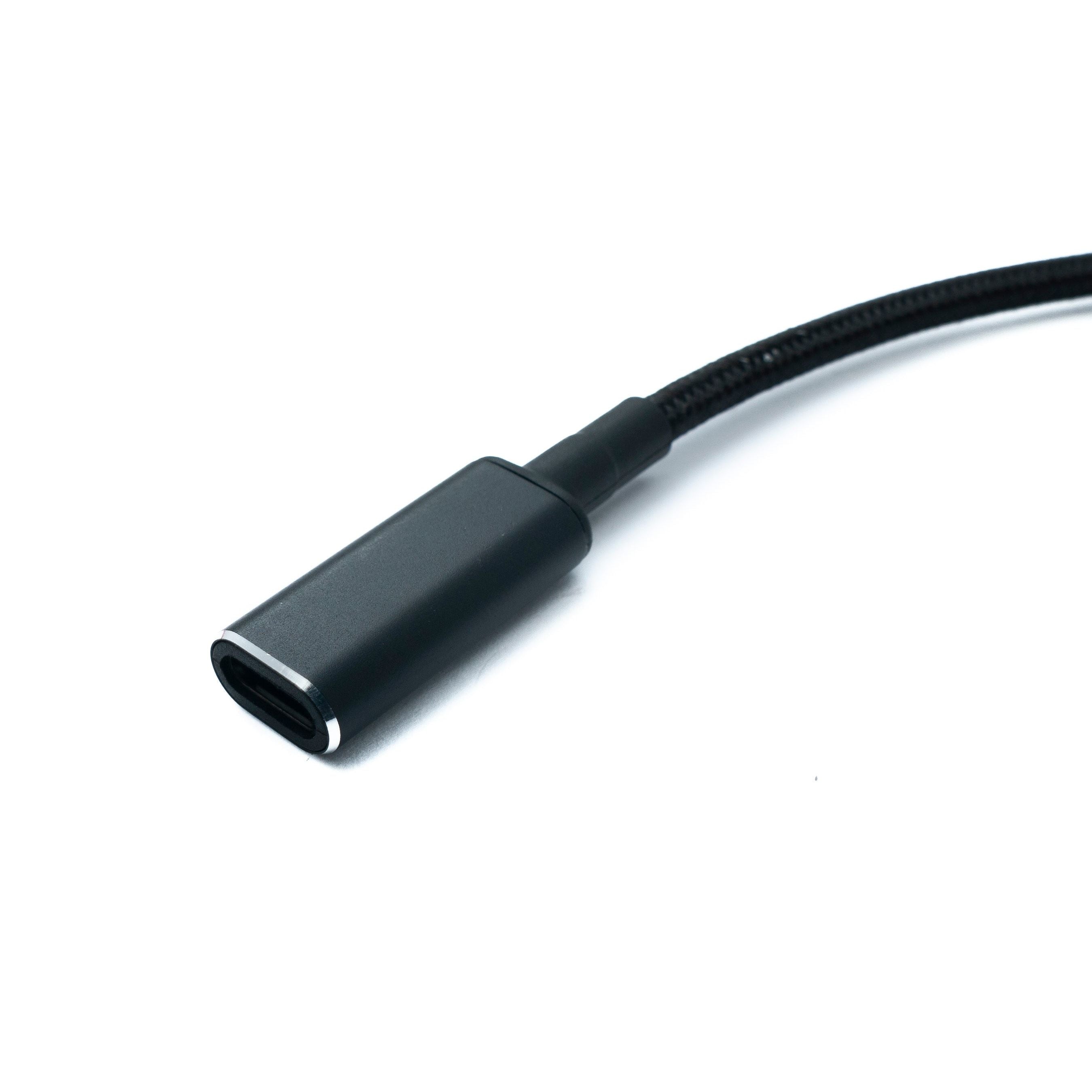 DC 20V Kabel 15 Cm Gewinkelter 3,5 x 1,35 Mm DC Stecker Zu USB C Buchse Geflochtenes Kabel