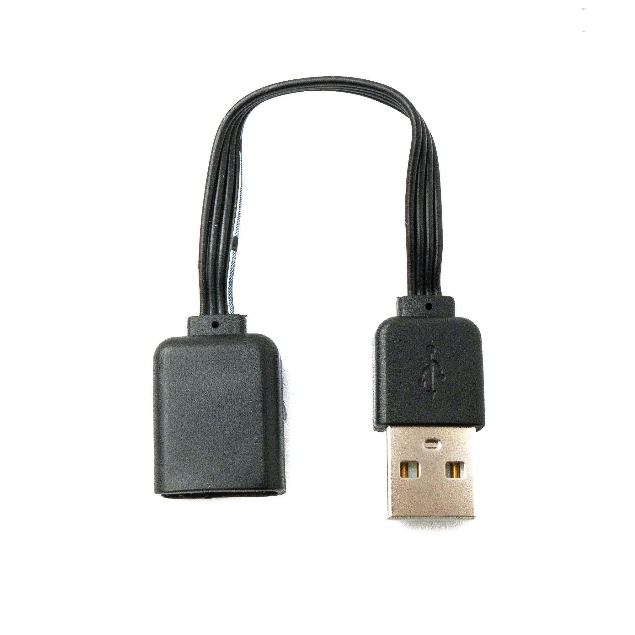 USB 2.0 Kabel 13 cm Typ A Stecker Zu Buchse Flach Schwarz Flexible Platzsparende Verbindung