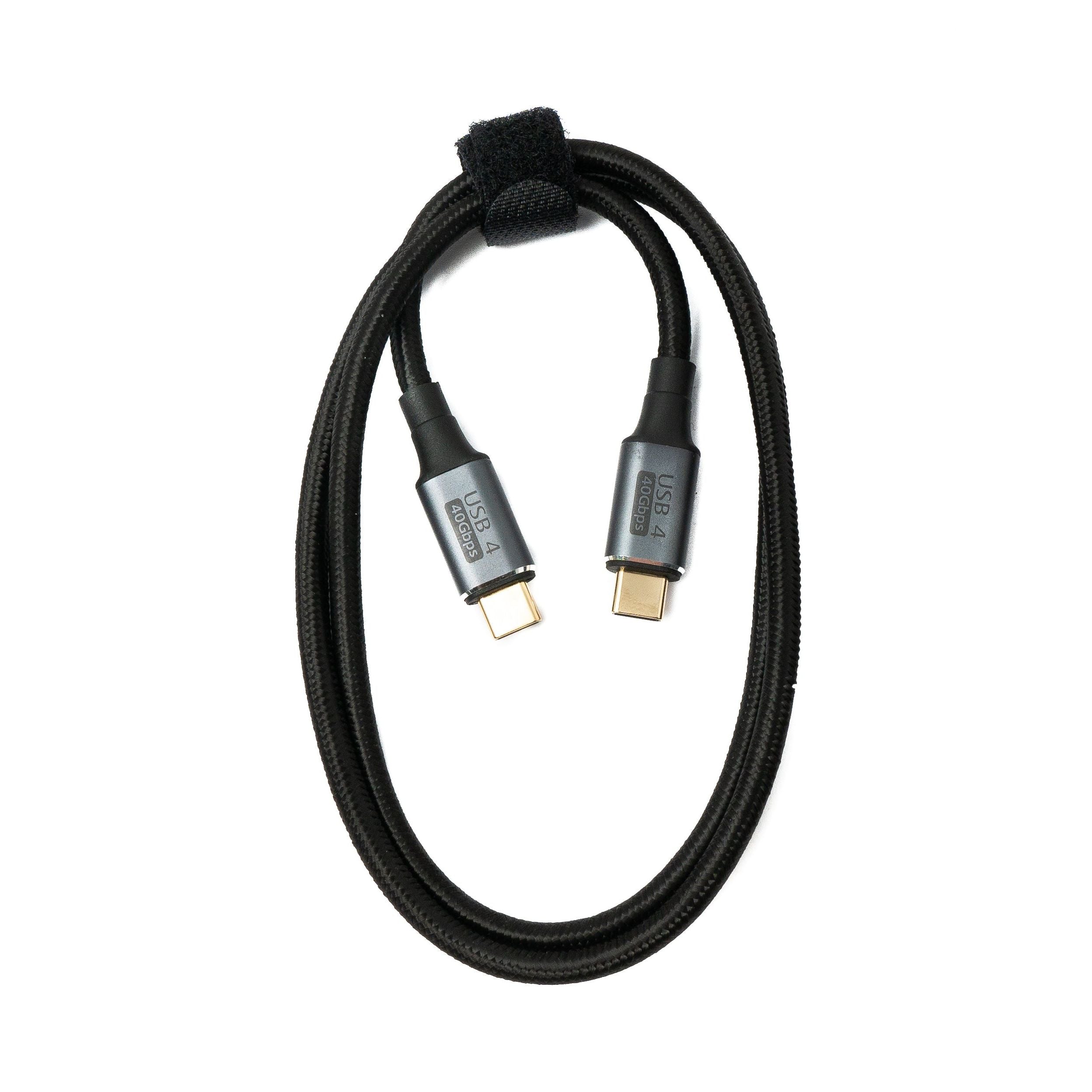 SYSTEM-S USB4 USB Kabel 80 cm Typ C Stecker zu Stecker 40 Gbit/s USB 4.0 geflochten Schwarz