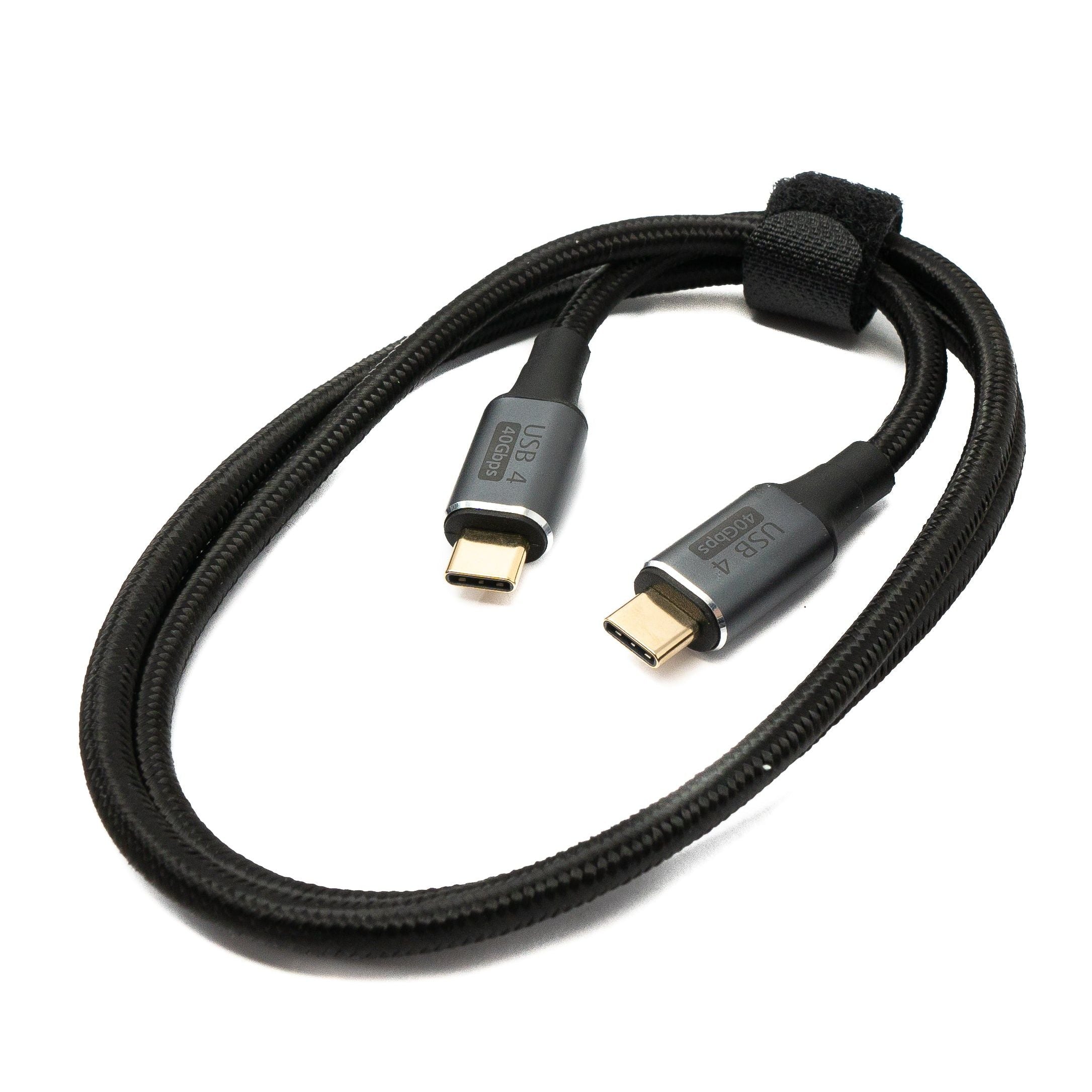 SYSTEM-S USB4 USB Kabel 80 cm Typ C Stecker zu Stecker 40 Gbit/s USB 4.0 geflochten Schwarz