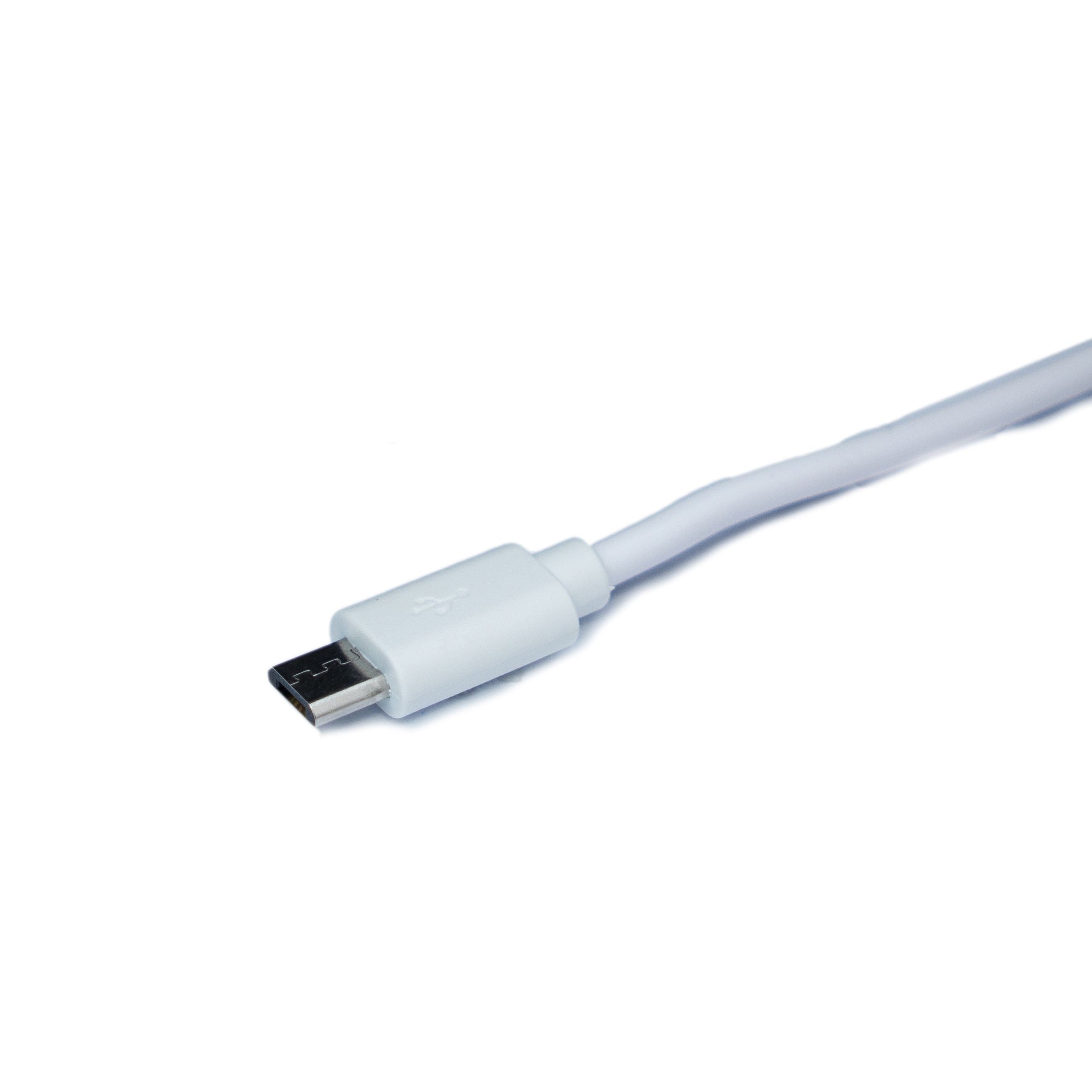 System-S USB 2.0 Kabel 100 cm Micro-B zu Typ-A Hochwertiges Lade- und Datenkabel Weiß