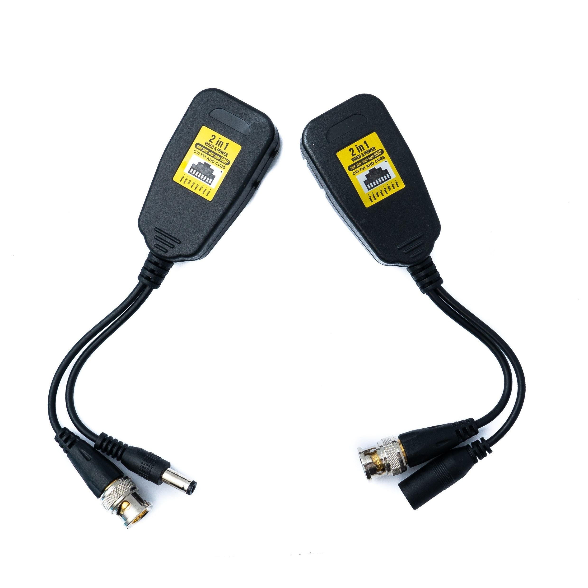 CCTV Kabel Adapter 2 In 1 RJ45 Zu BNC DC Power Video HD-CVI HD-TVI HD-AHD Kompatibel Schwarz
