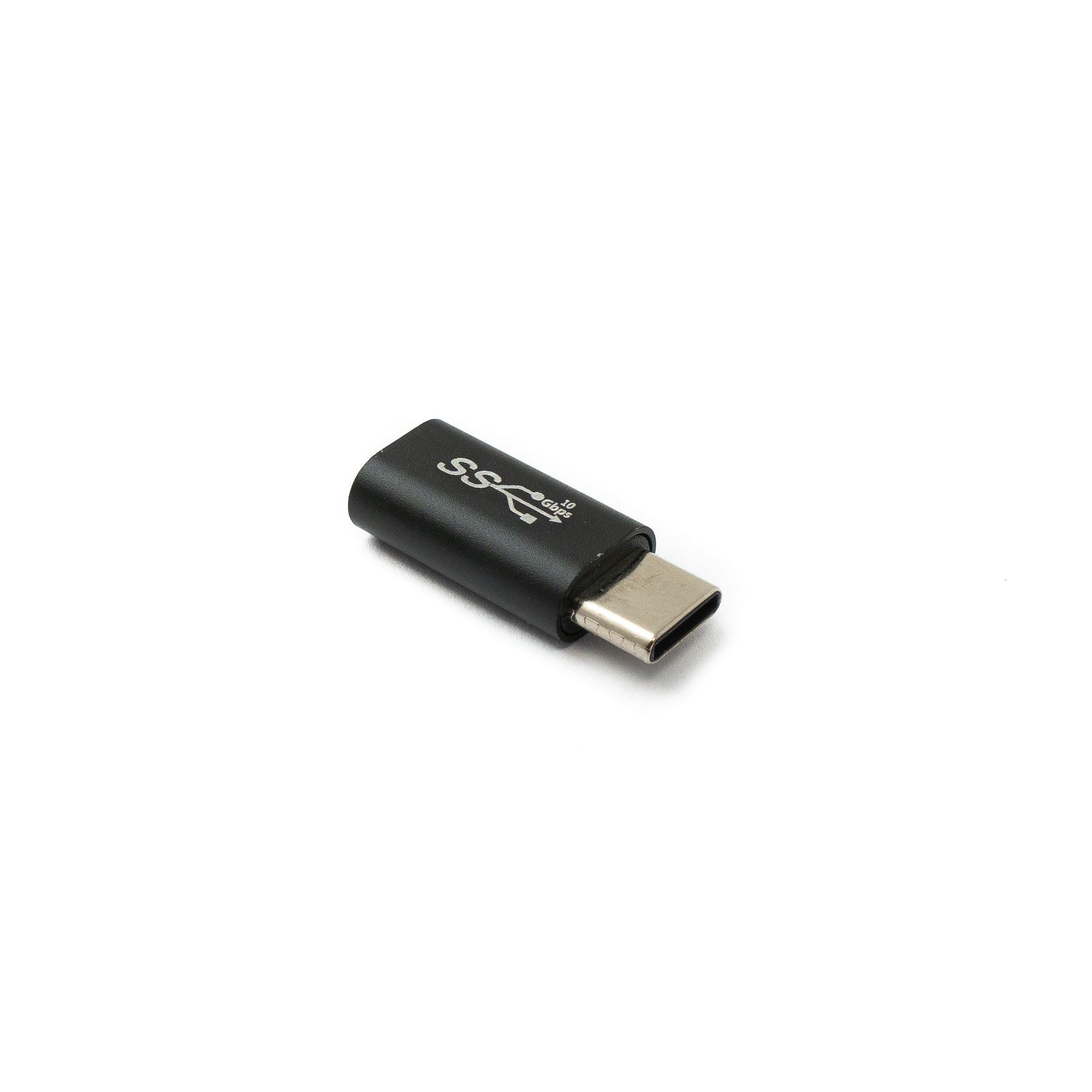SYSTEM-S USB 3.1 Type-C Adapter Von Stecker Zu Buchse Kabel Schwarz 5 Gbit Pro Sekunde Übertragung