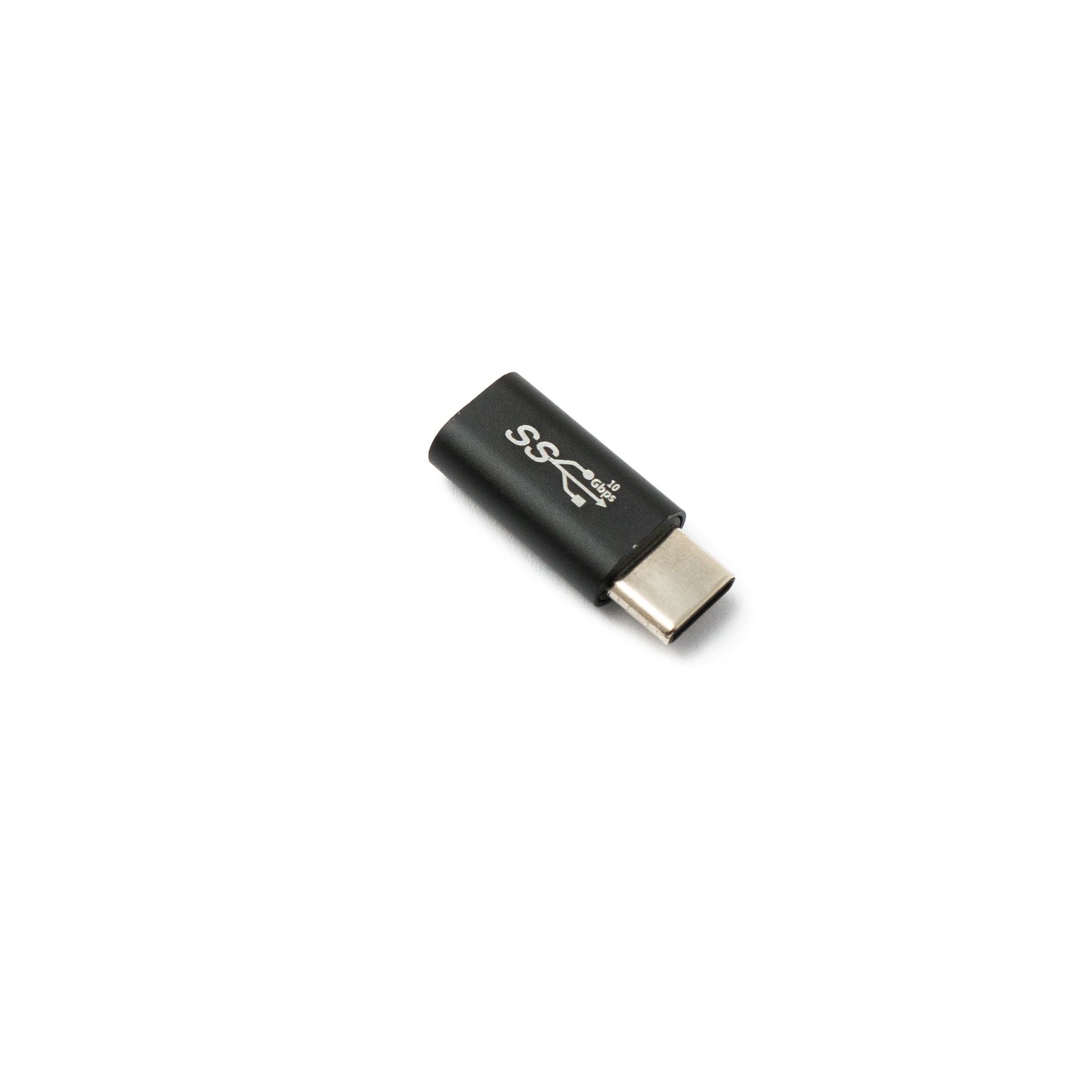 SYSTEM-S USB 3.1 Type-C Adapter Von Stecker Zu Buchse Kabel Schwarz 5 Gbit Pro Sekunde Übertragung