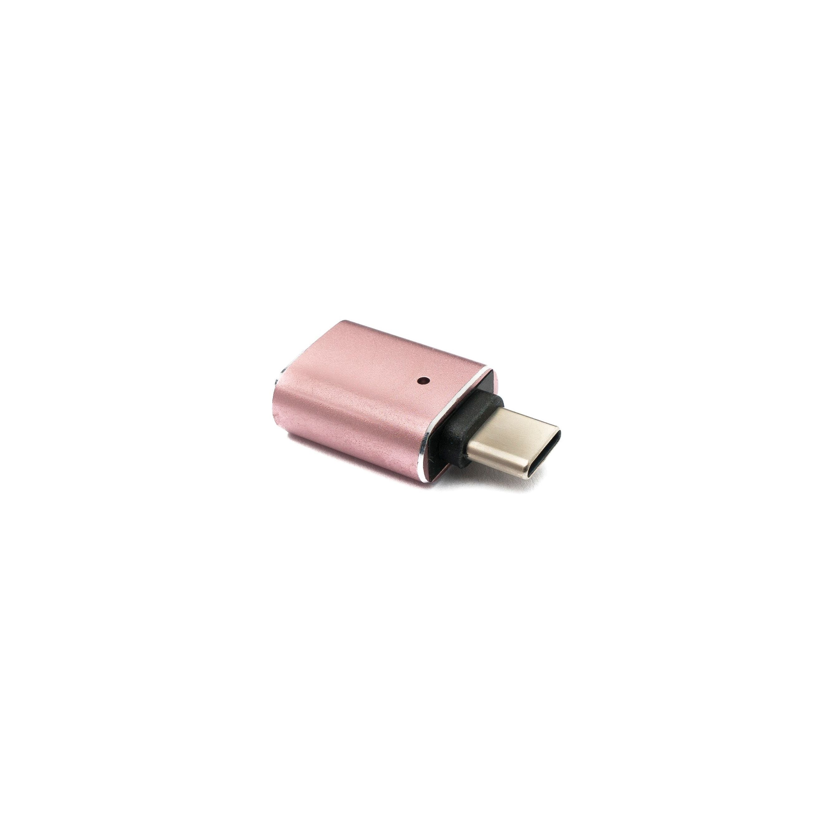 SYSTEM-S USB 3.1 Adapter Typ C Stecker zu 3.0 A Buchse mit Kontrollleuchte 5 Gbit/s 100W in Pink