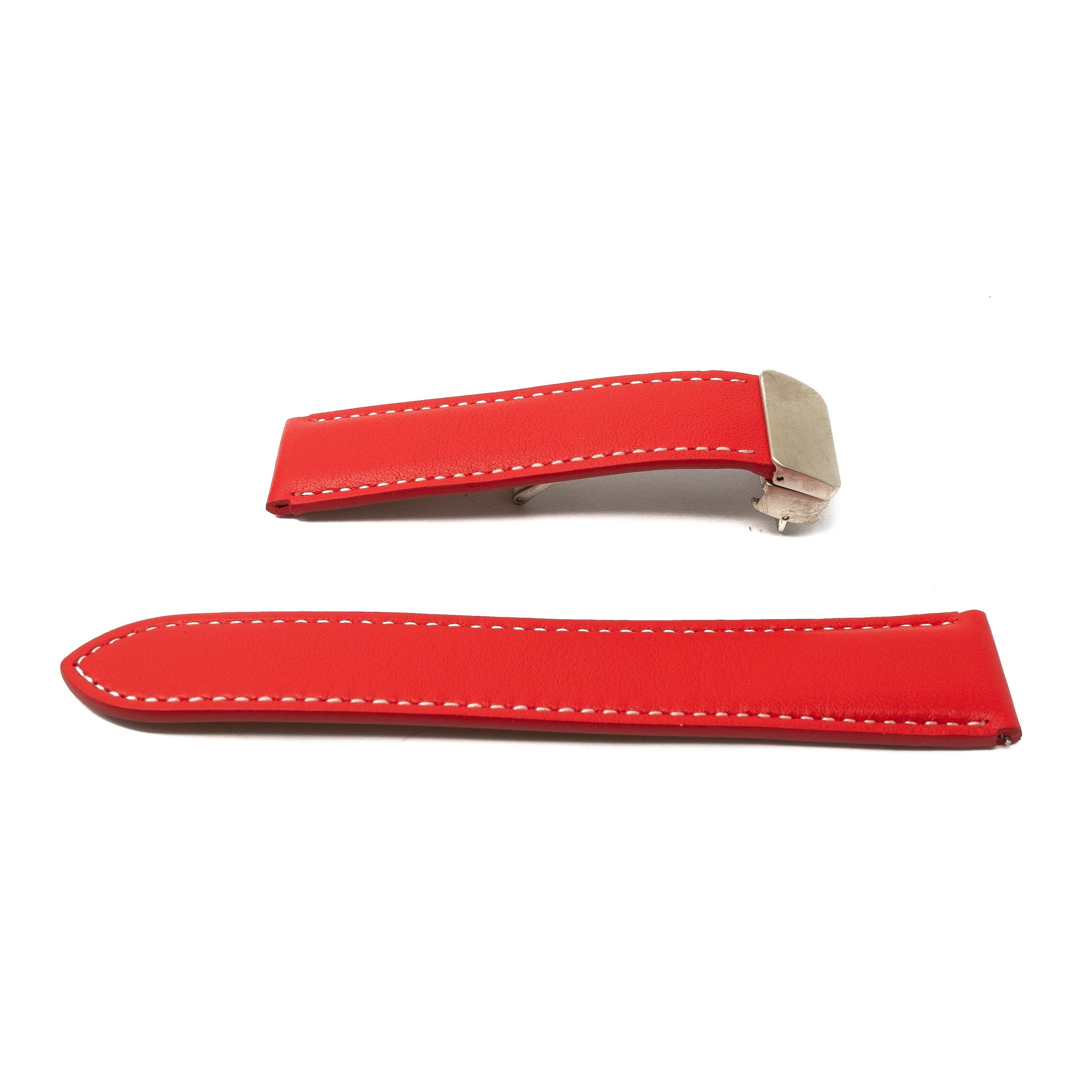 Armband Leder Rot 20 Millimeter Mit Faltschließe Kompatibel Mit Samsung Galaxy Watch 5 4