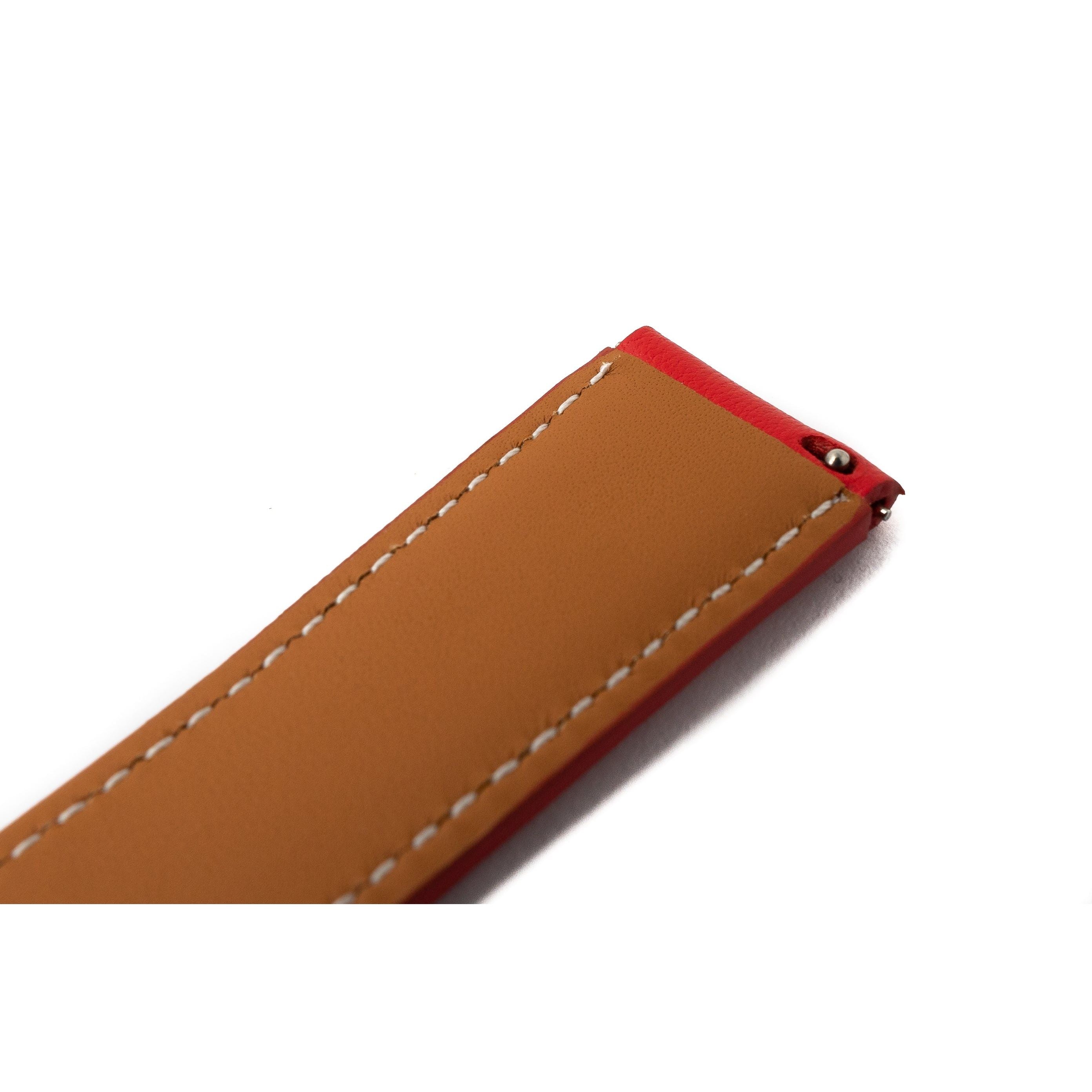 Armband Leder Rot 20 Millimeter Mit Faltschließe Kompatibel Mit Samsung Galaxy Watch 5 4