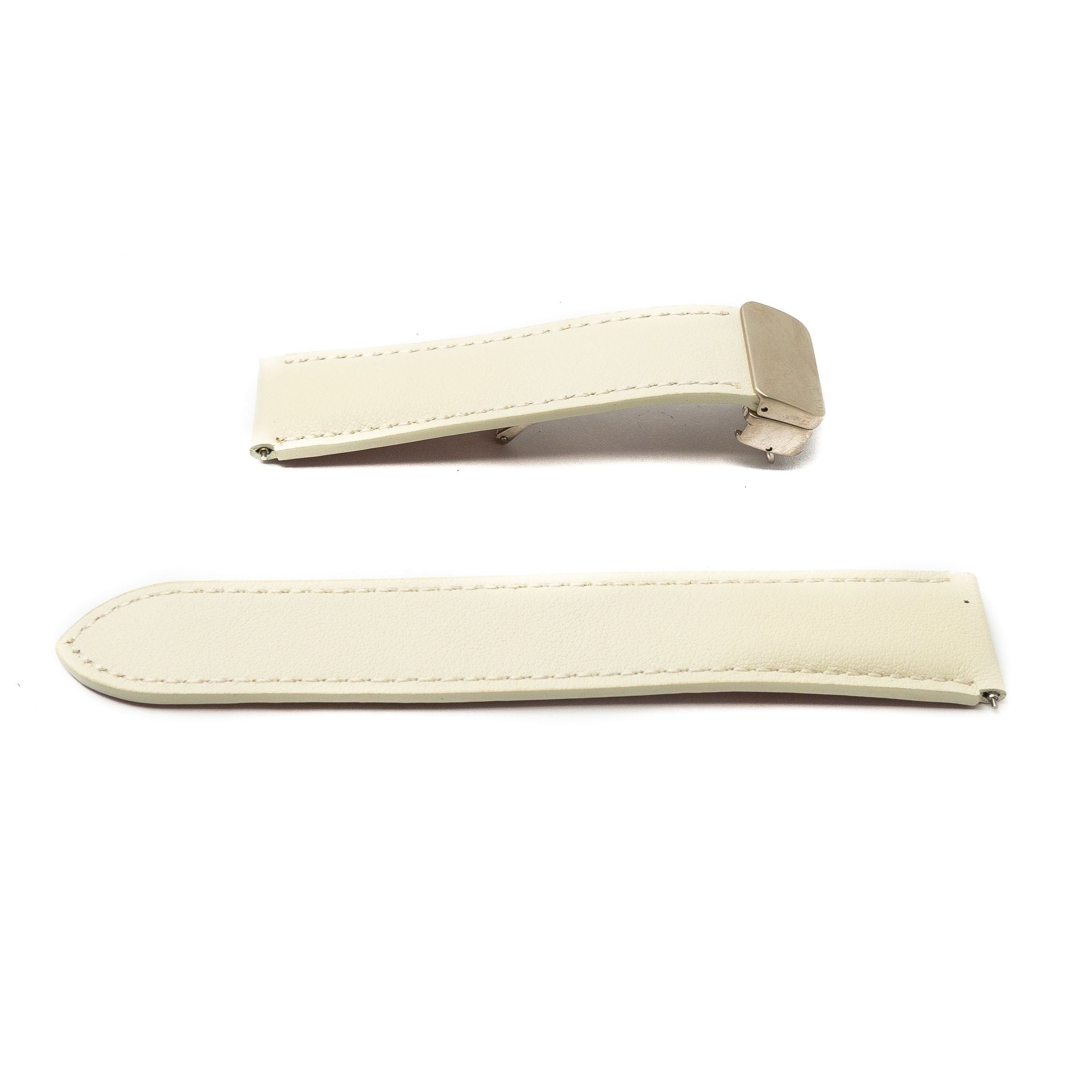 Weißes Lederarmband 20 mm Mit Faltschließe Passend Für Samsung Galaxy Watch 5 Und 4