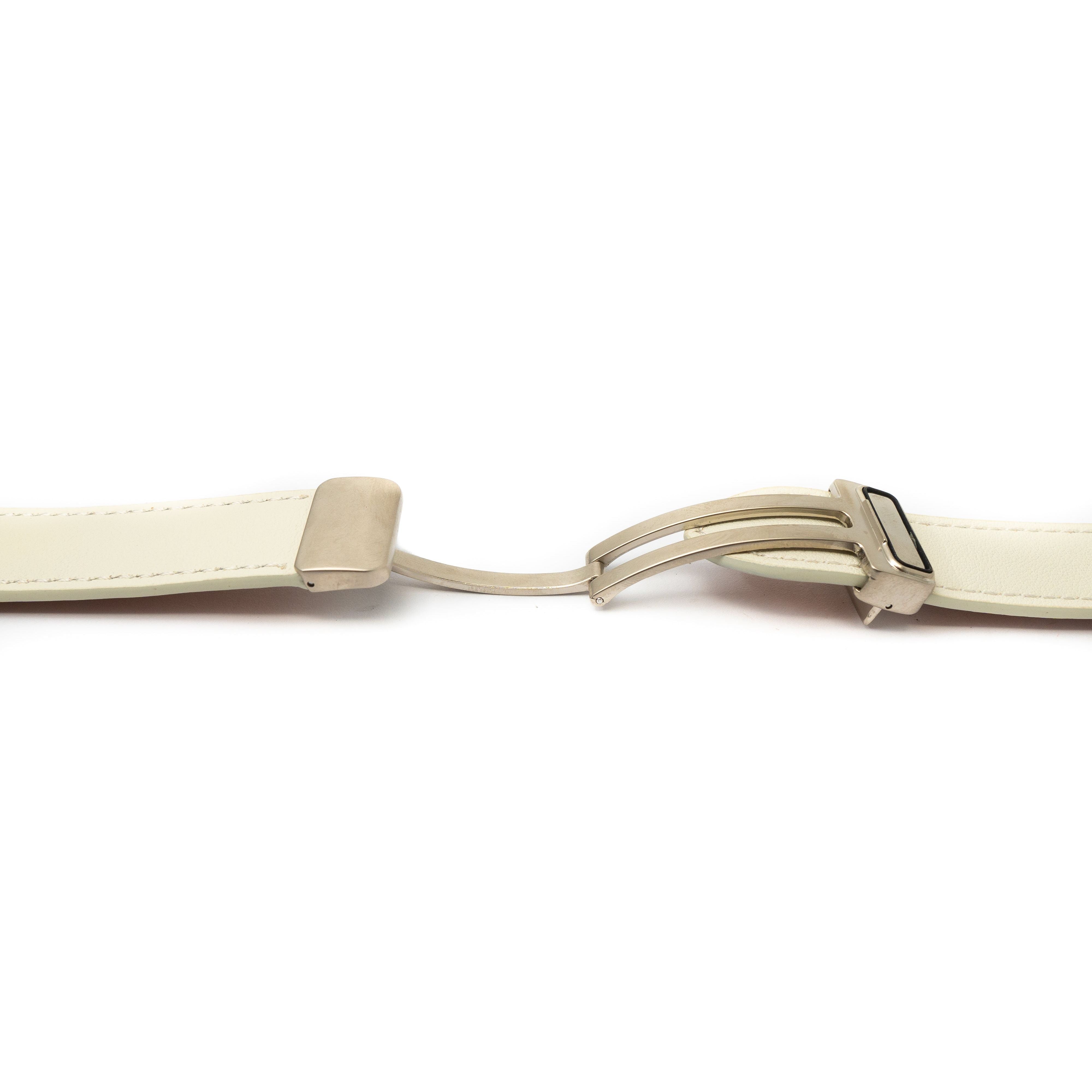 Weißes Lederarmband 20 mm Mit Faltschließe Passend Für Samsung Galaxy Watch 5 Und 4